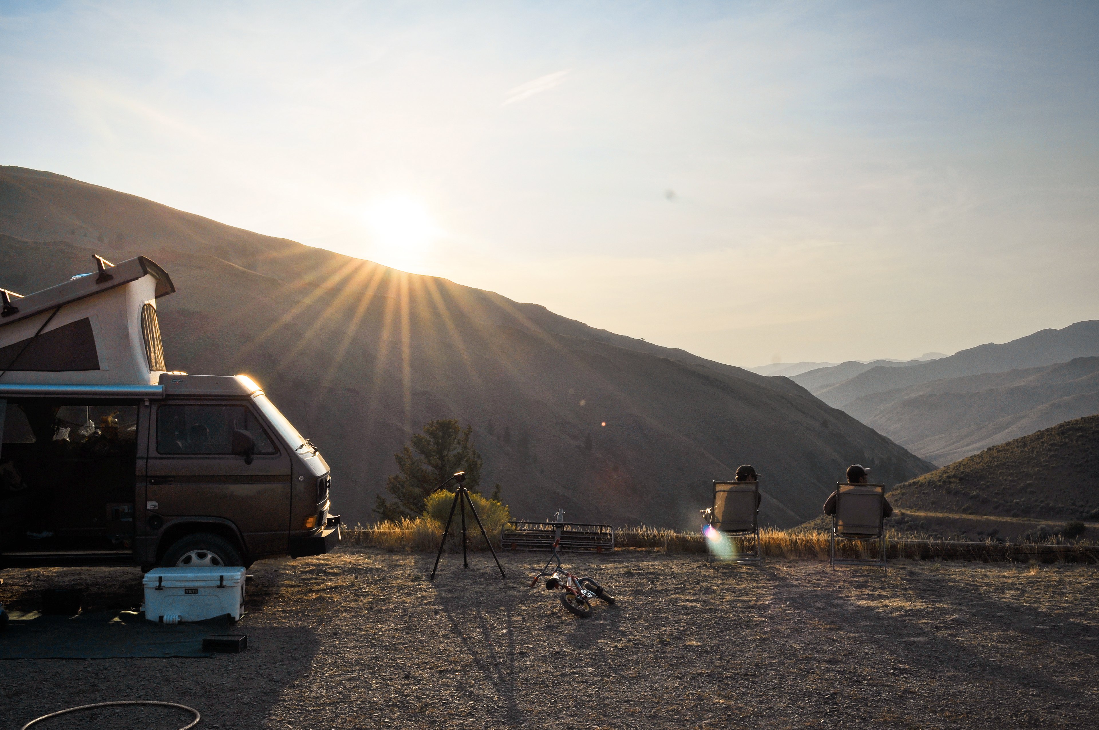 Watching the sun go down.