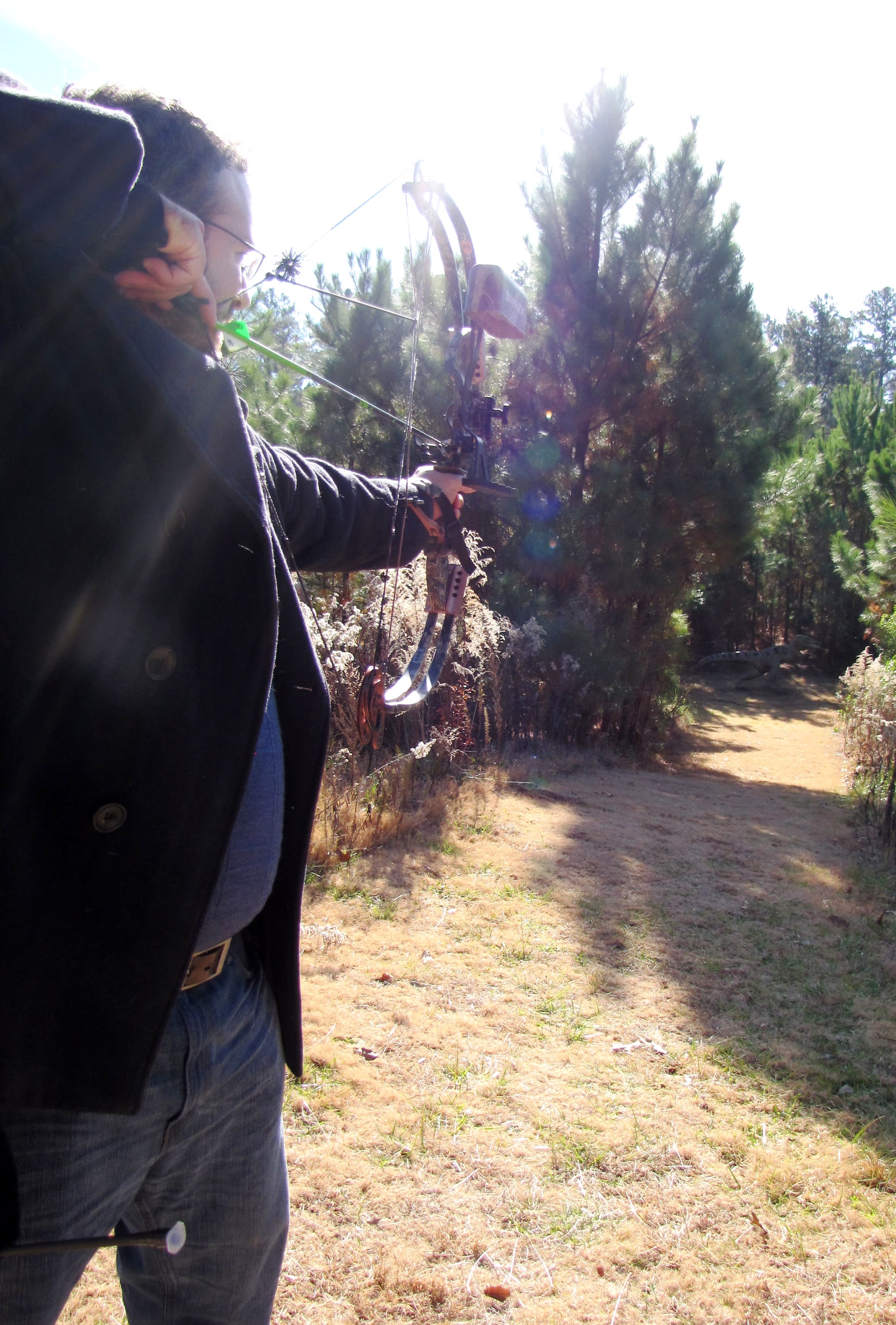 Shooting on the 3D archery range, it's roughly a mile to walk the whole course.