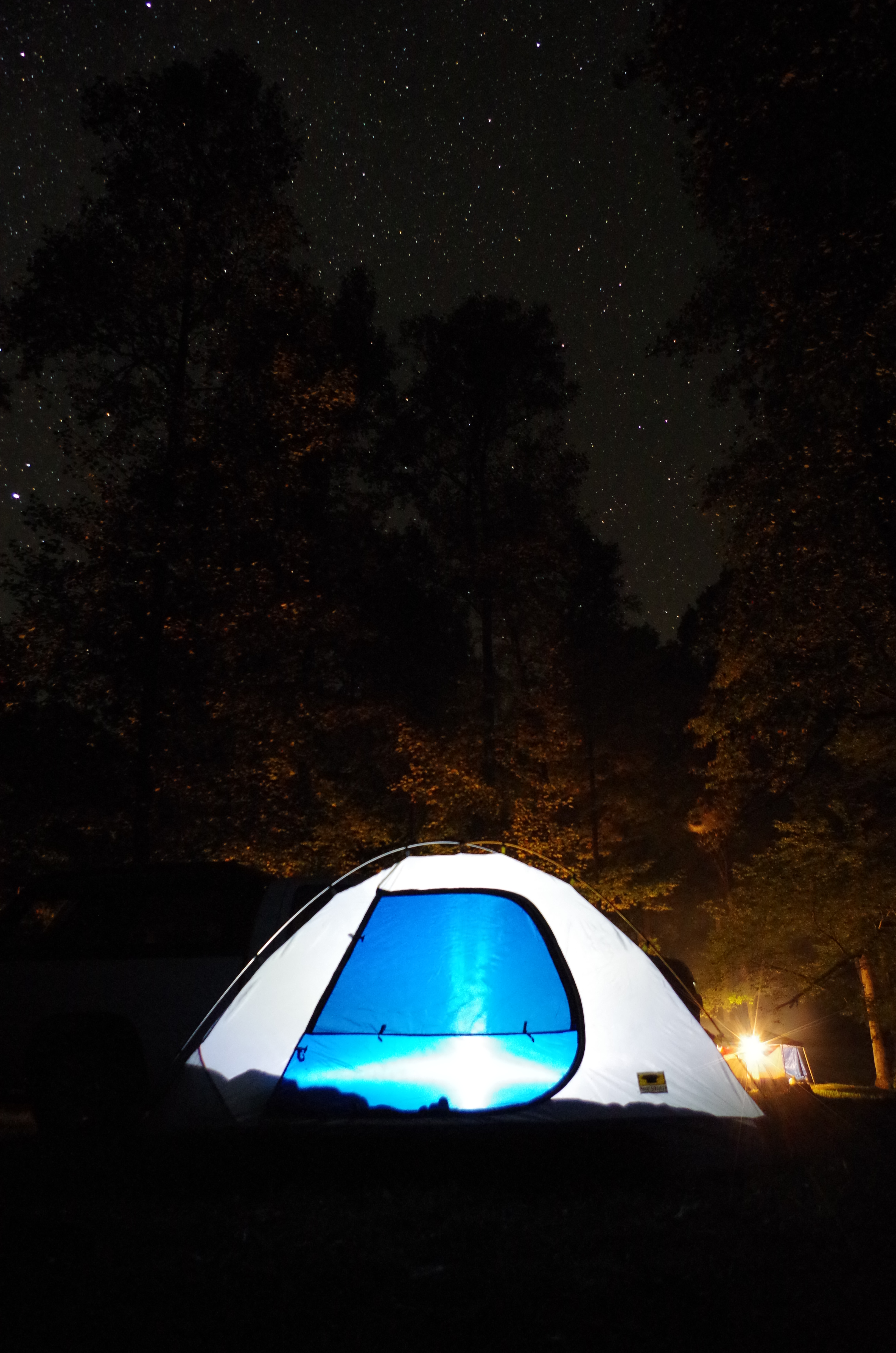 Late night arrival at Fires Creek for a quiet stay on the way to kayaking the Nantahala River.