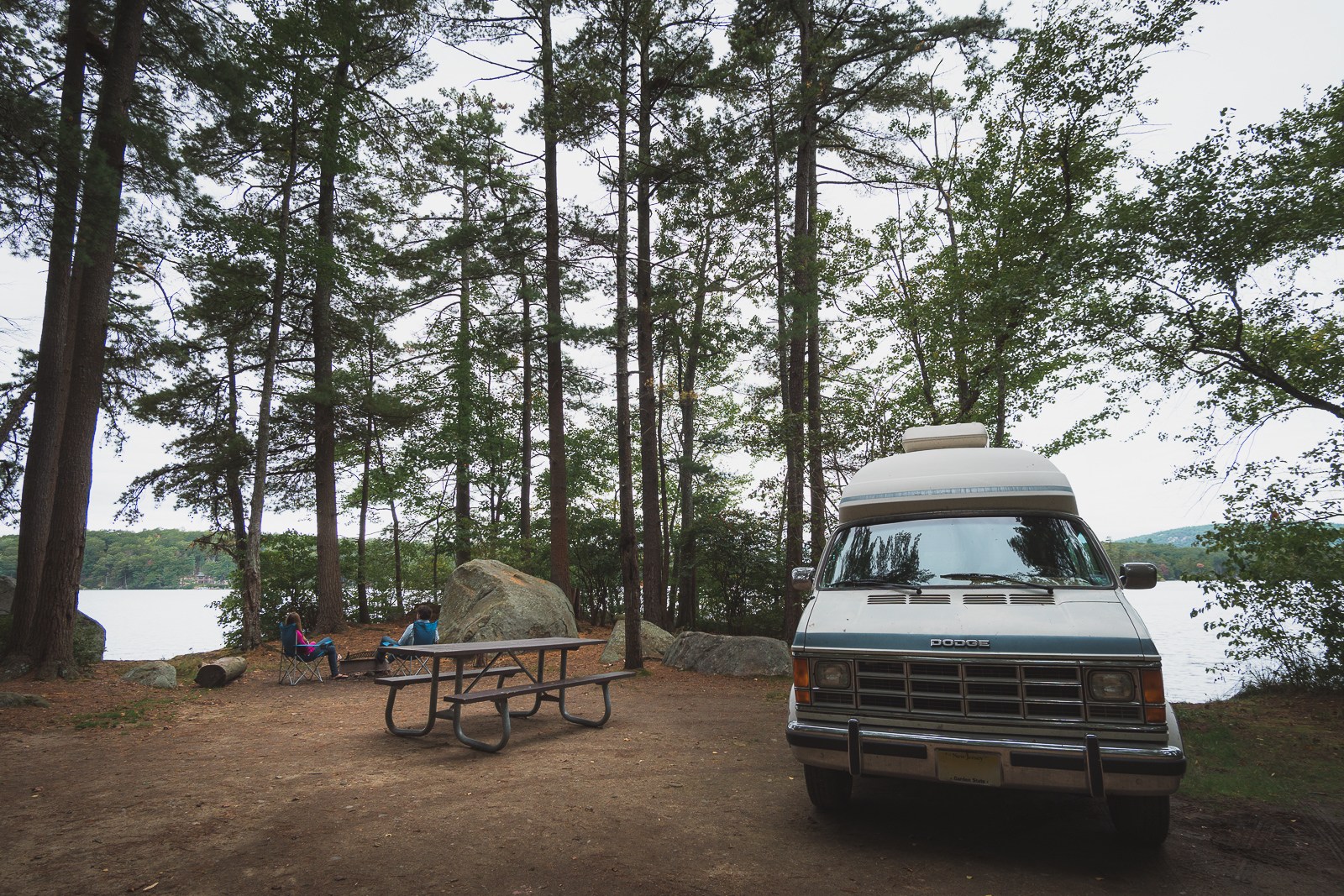 Pawtuckaway State Park: site 43 and site 44 on Horse Head Island are both large private sites with direct lake access.
