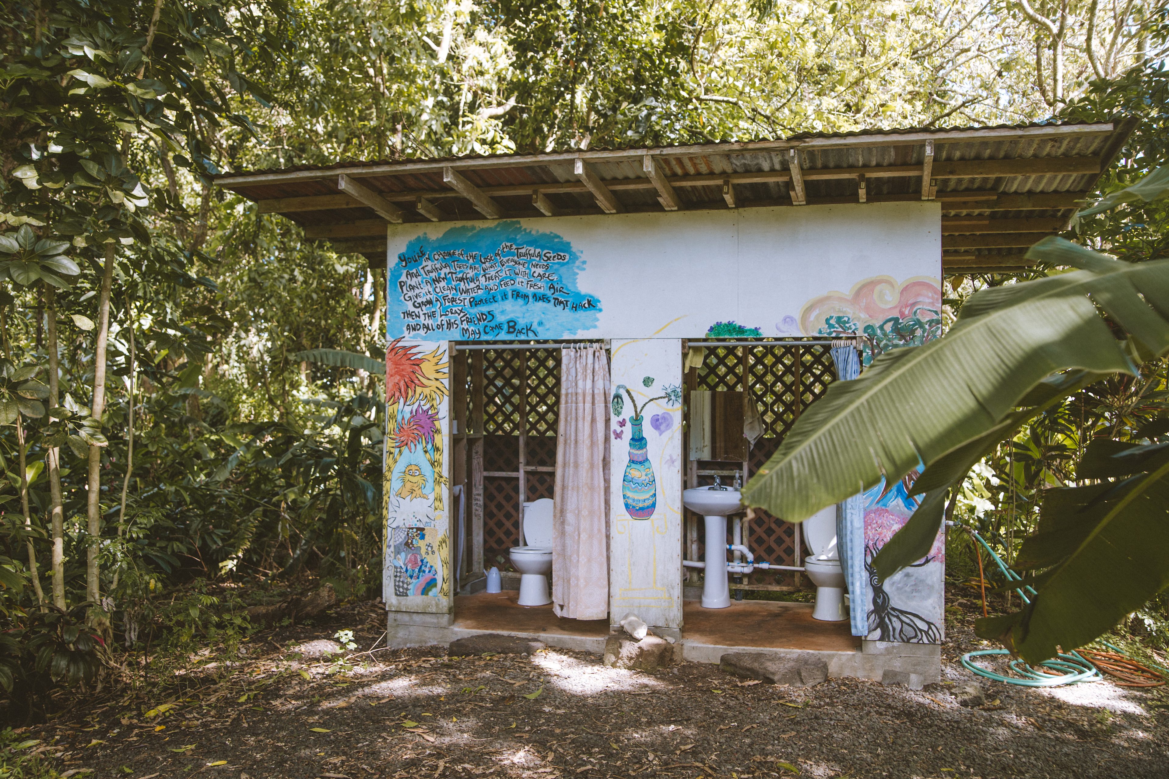 The shared bathroom outside 