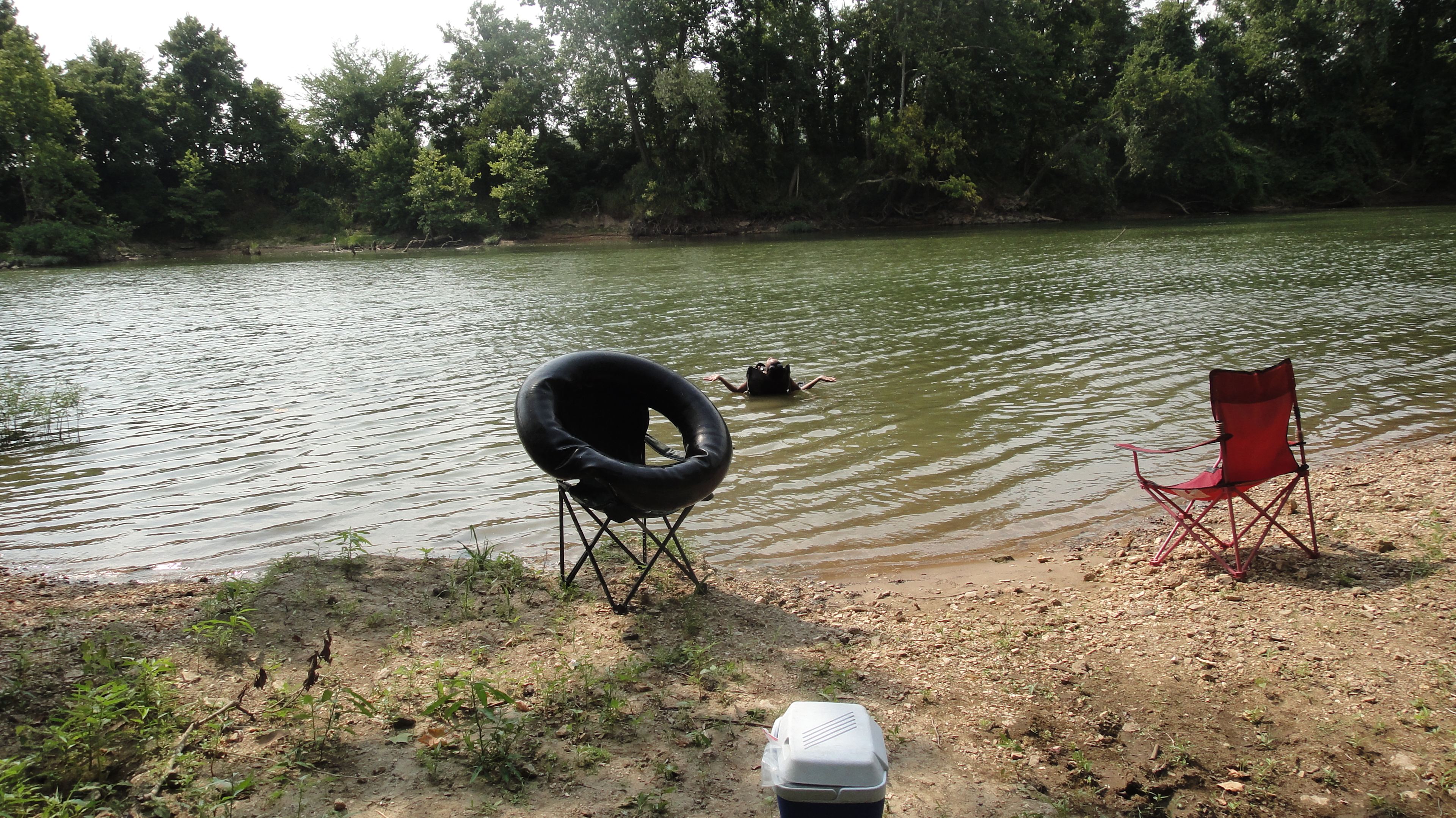 Down by the river to cool off in the summer.