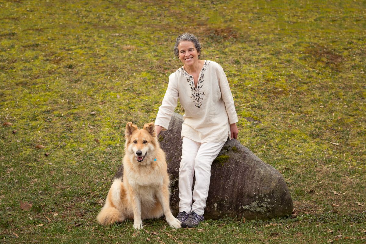 Wayah with her human Liz, the host and owner of this remarkable property. 