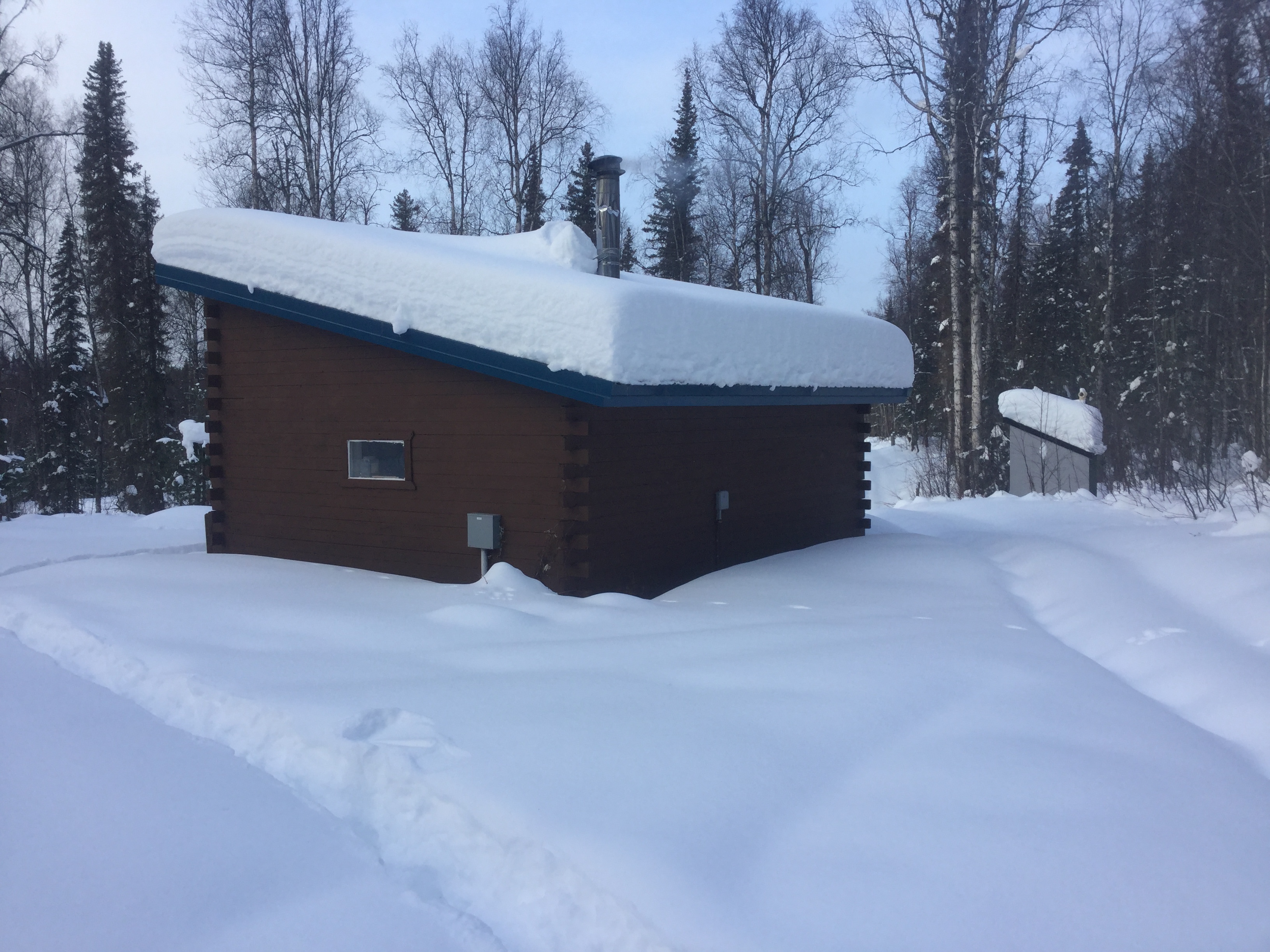 Jo’s is a dry cabin. That little grey building is the necessary, sometimes known as the back house, privy, or out house.