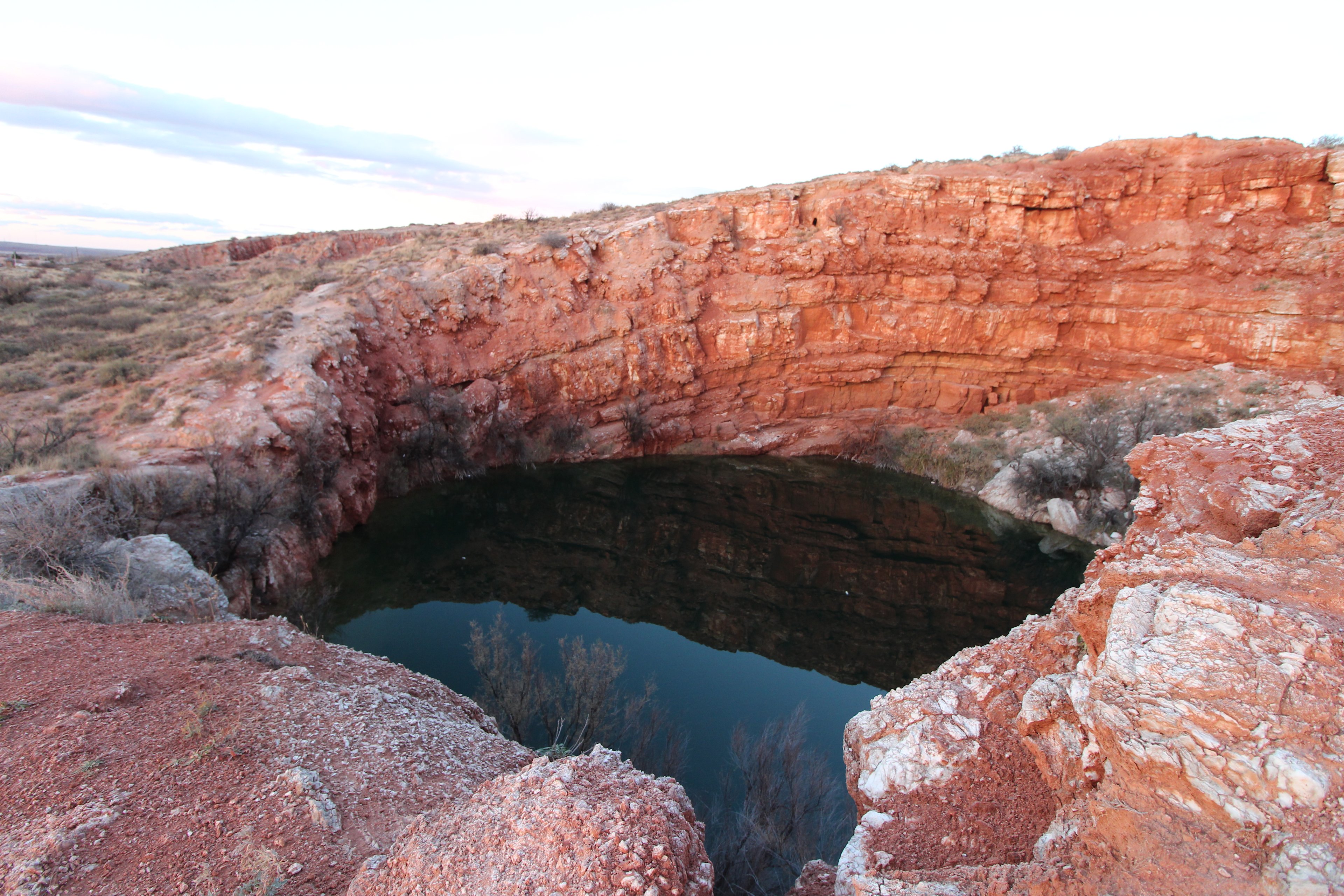 Quick walk to the top of the rocks to look down to one of the lakes. 