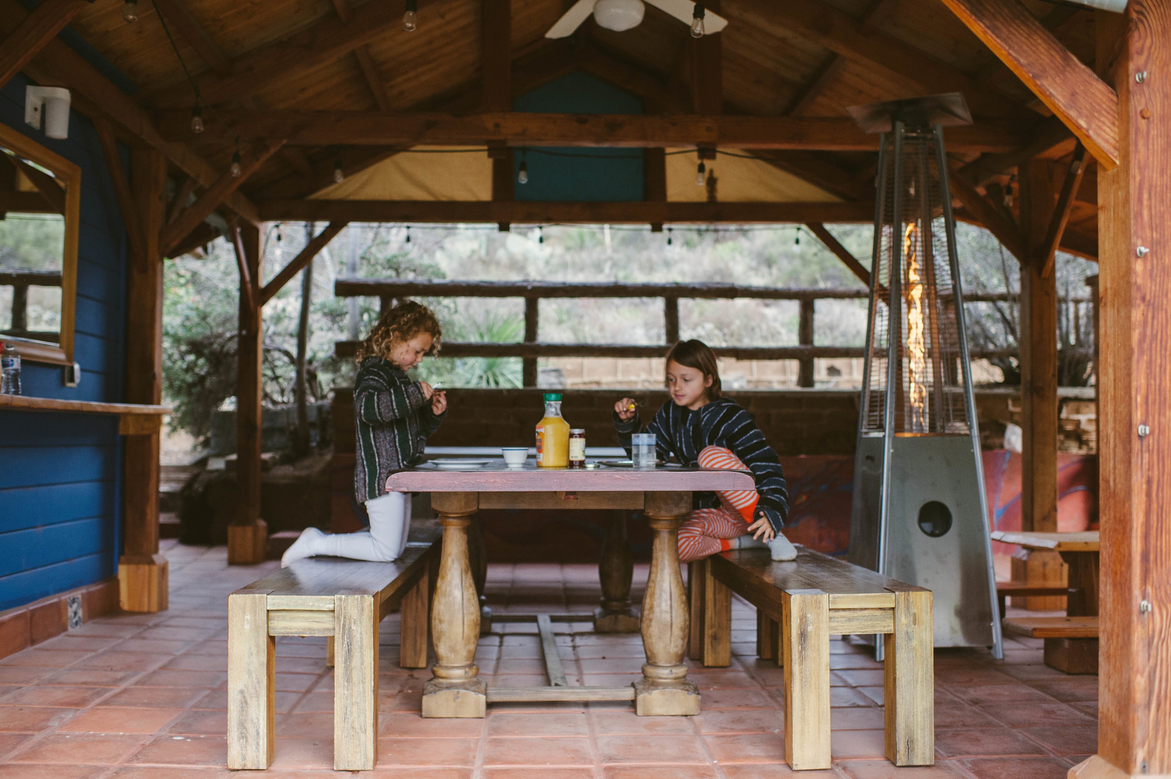 breakfast in the open patio area