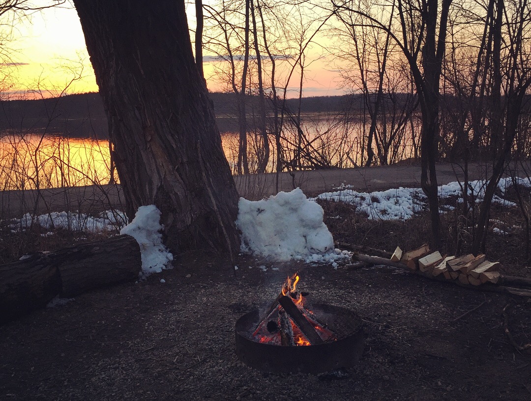 early Spring sunset over Mauthe Lake 