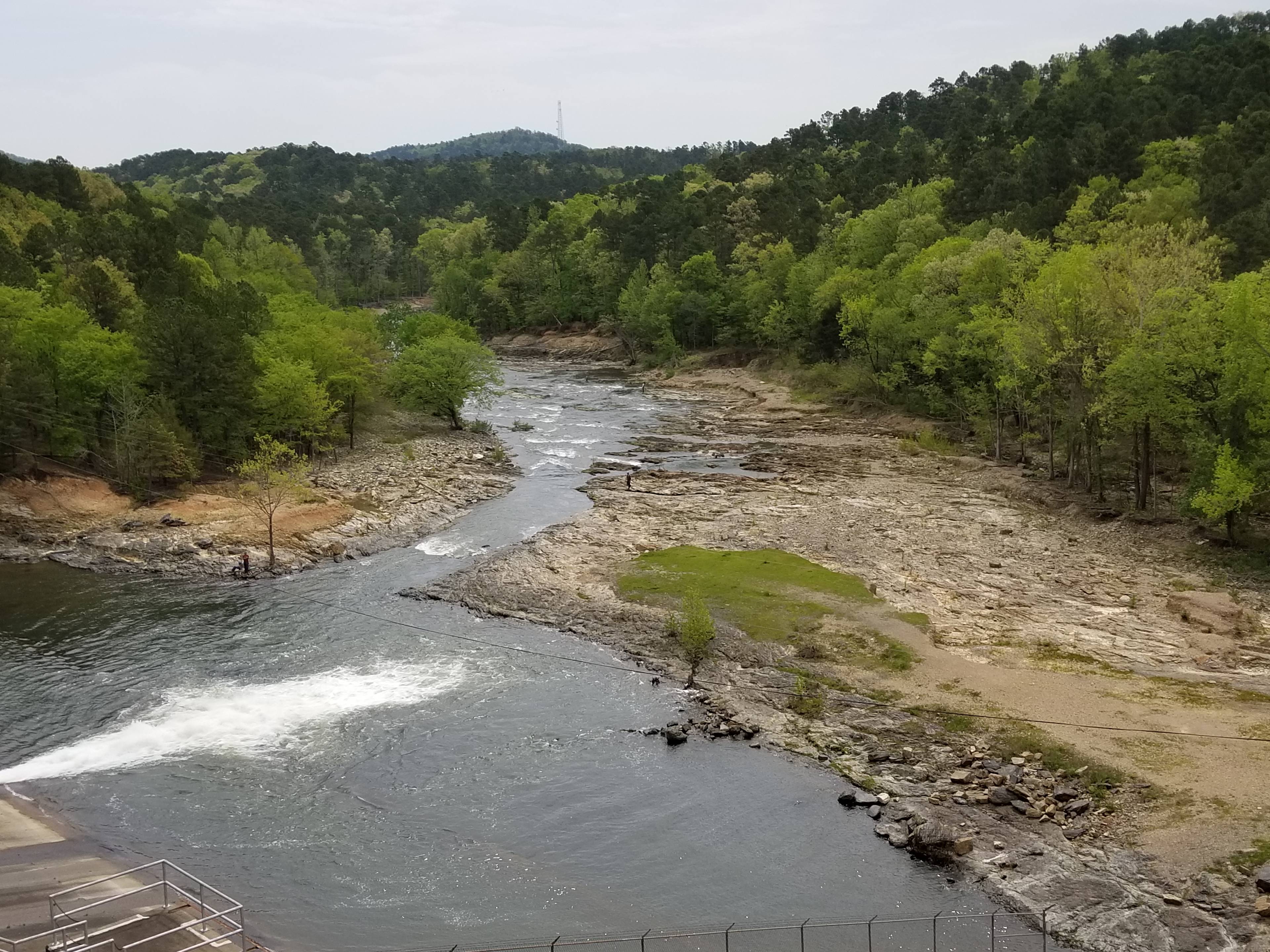 View from the top of the dam.