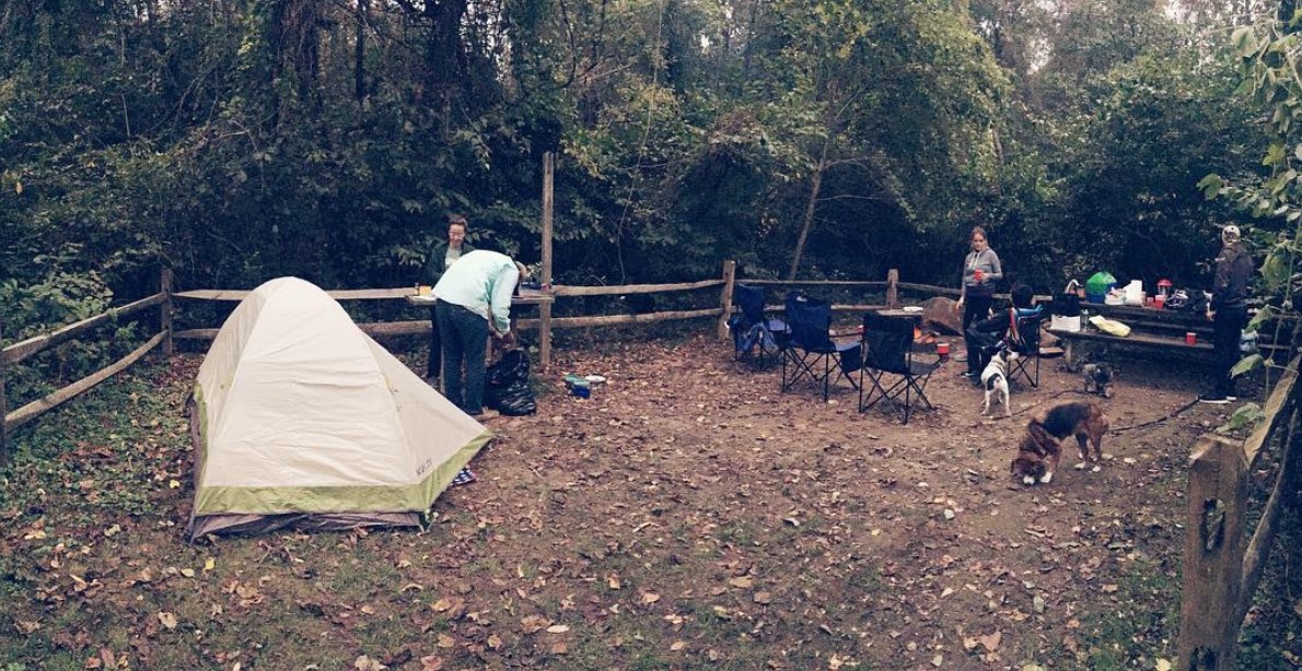 Cooking dinner at one of our campsites!