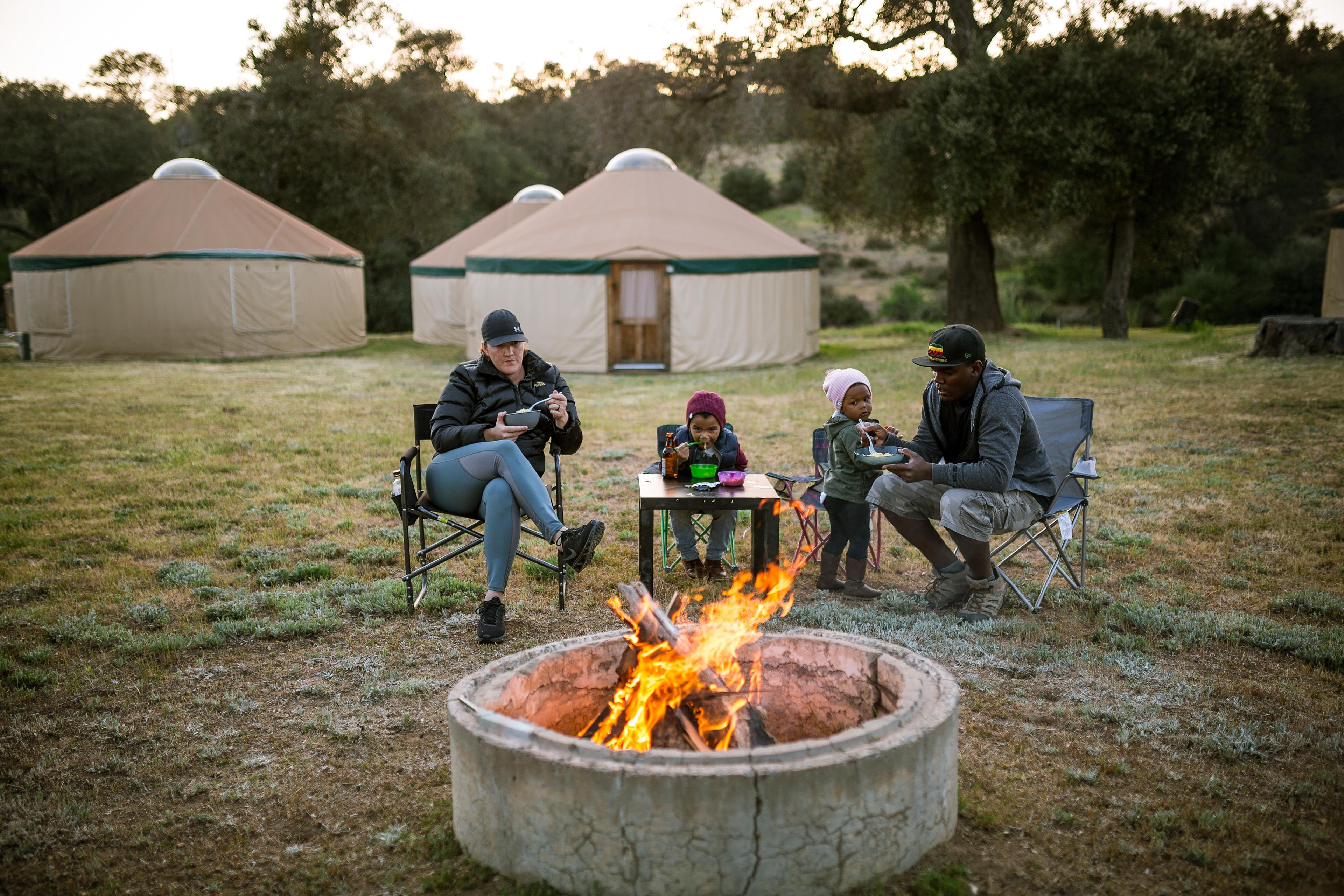 Communal fire pit.  Call the day before to check weather conditions. If approved, bring your own wood.