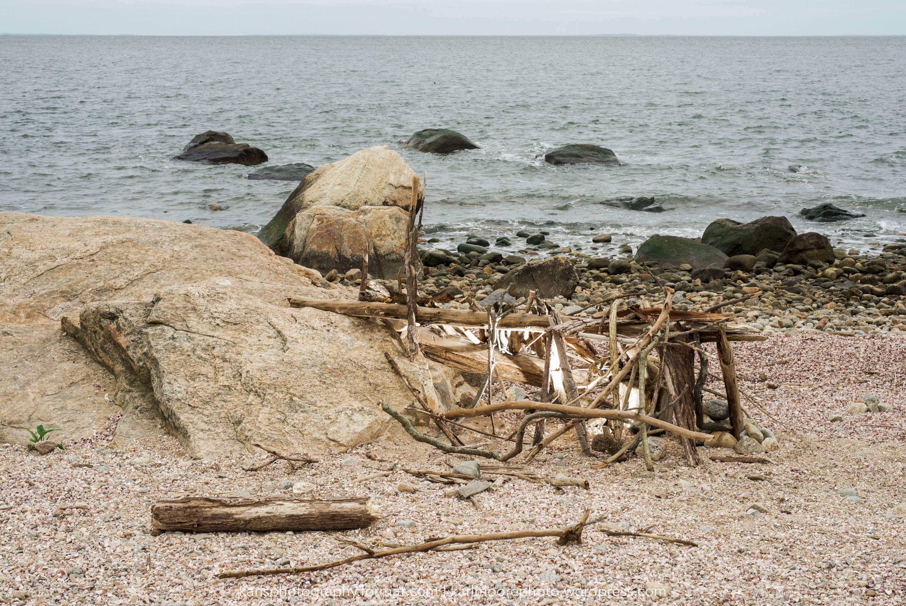 Sticks and stones on Hammonasset Beach. 