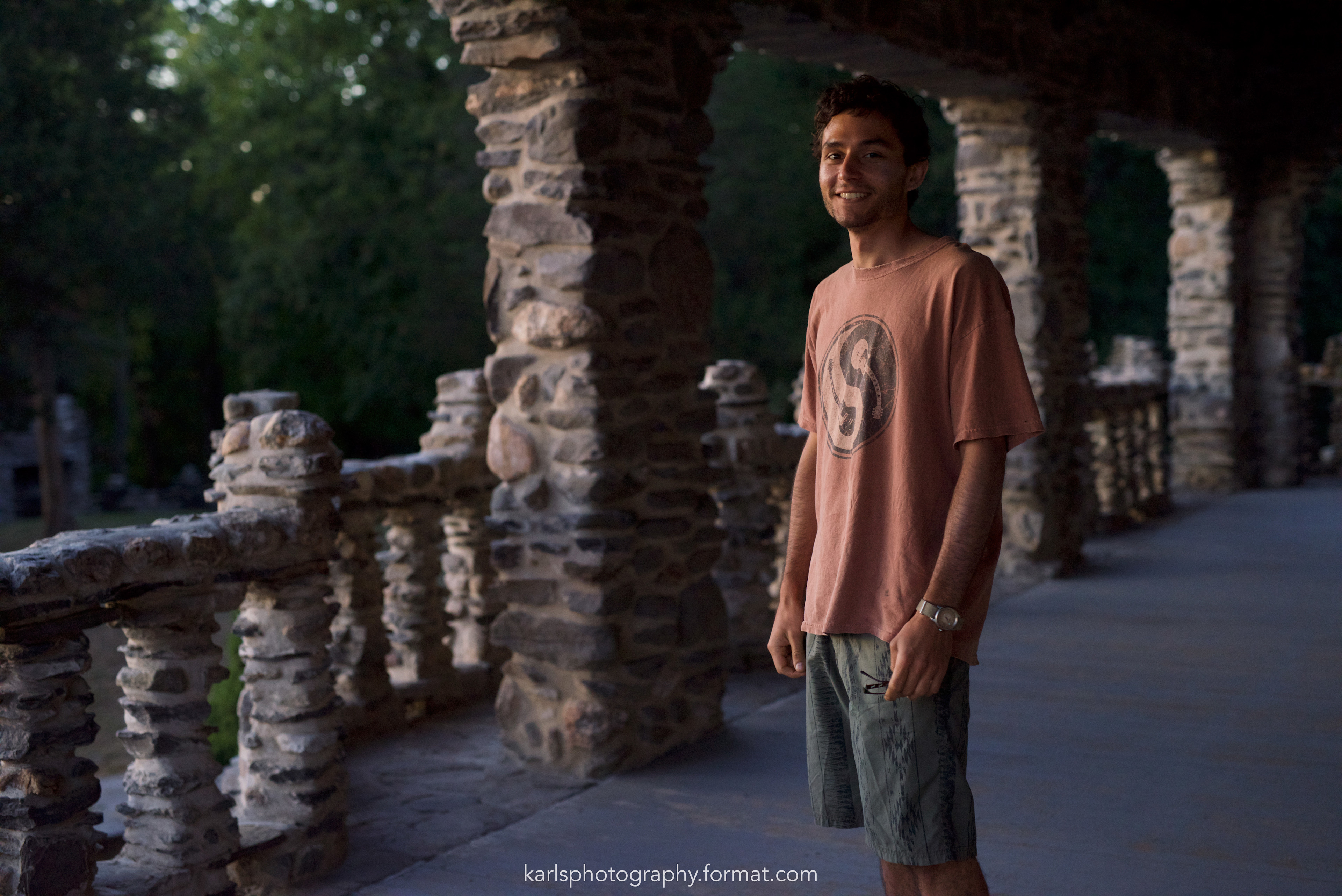 Garrett finding his tao at Gillette castle in Connecticut. 