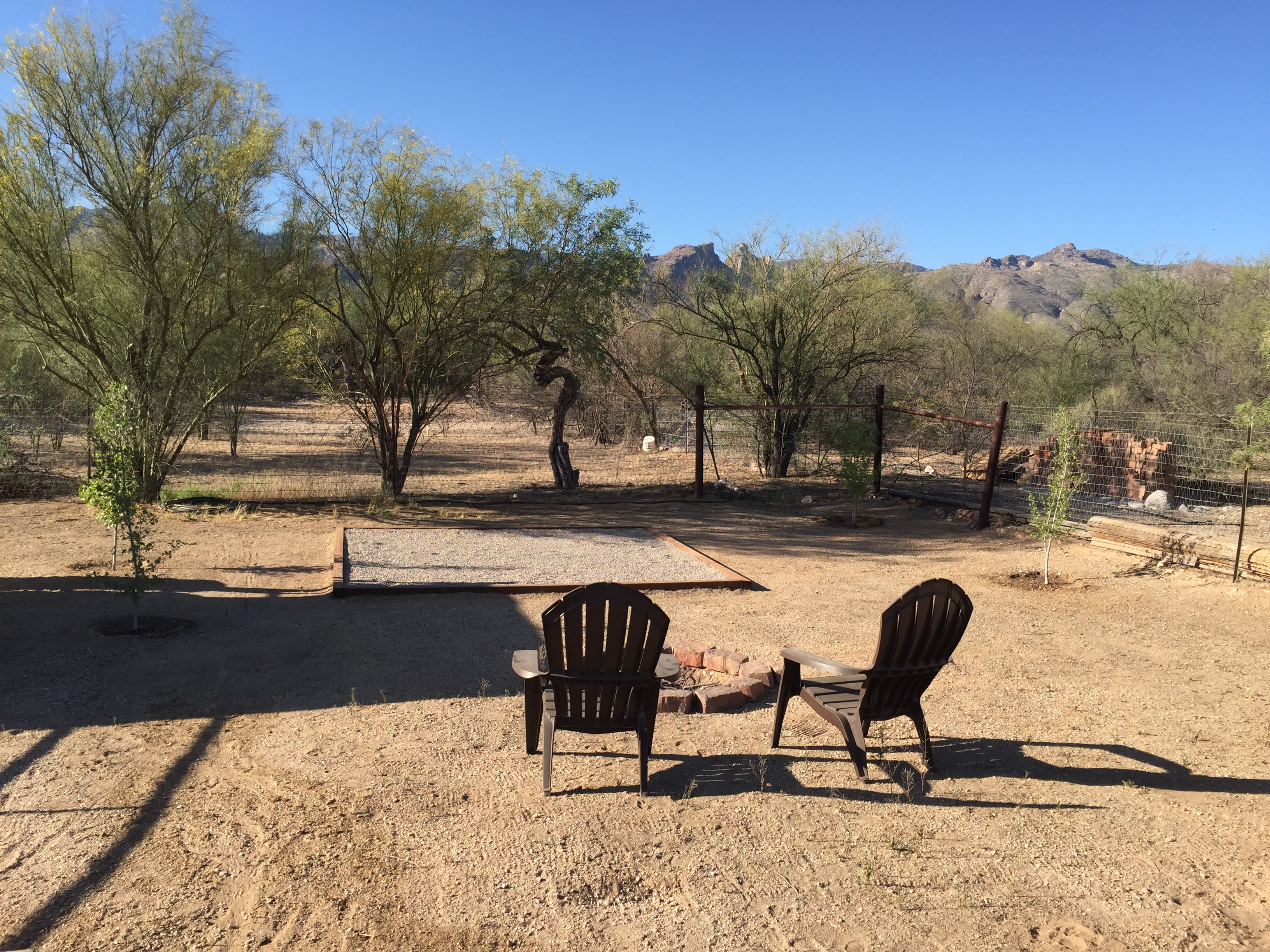 View from the back of the fire ring.