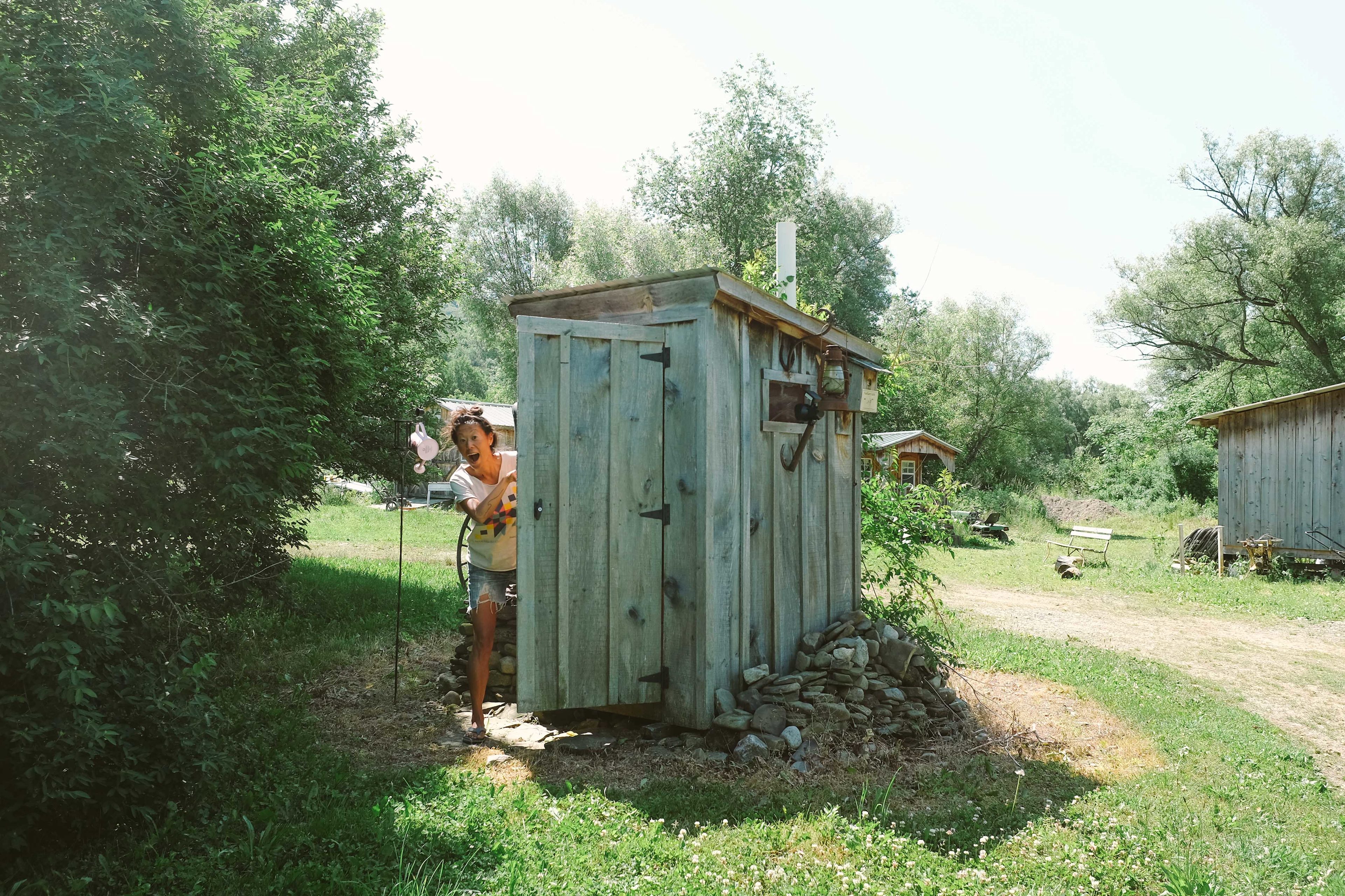 You know what happens in an outhouse!