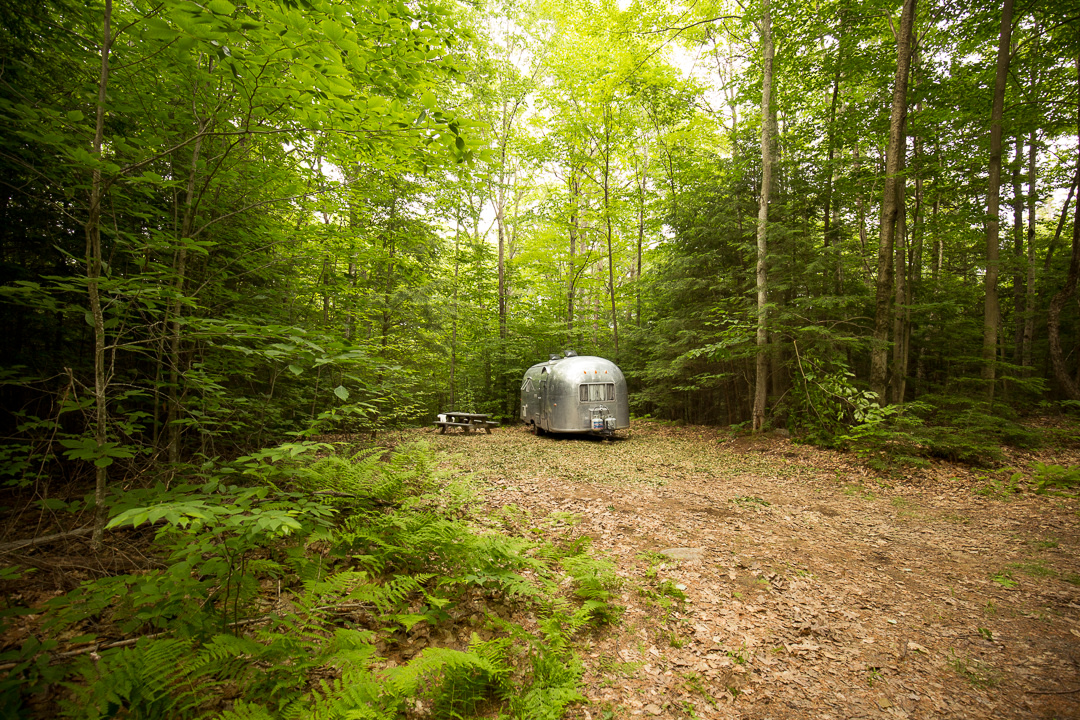 RV spot - a large clearing in the woods, just off a dirt road (you'll want to scout the road first if you have low clearance; it's rough in spots).