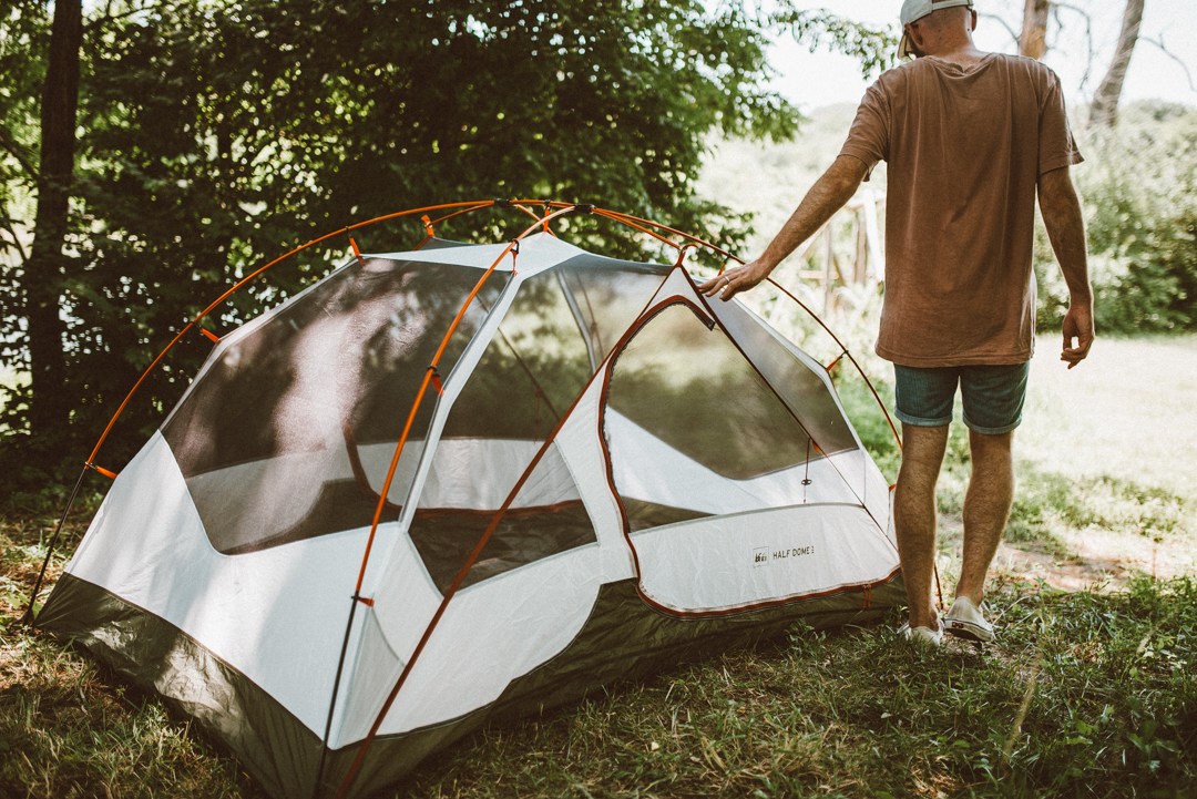 Tons of places to set up tents, but I hid from the July sun in a little grove of trees.