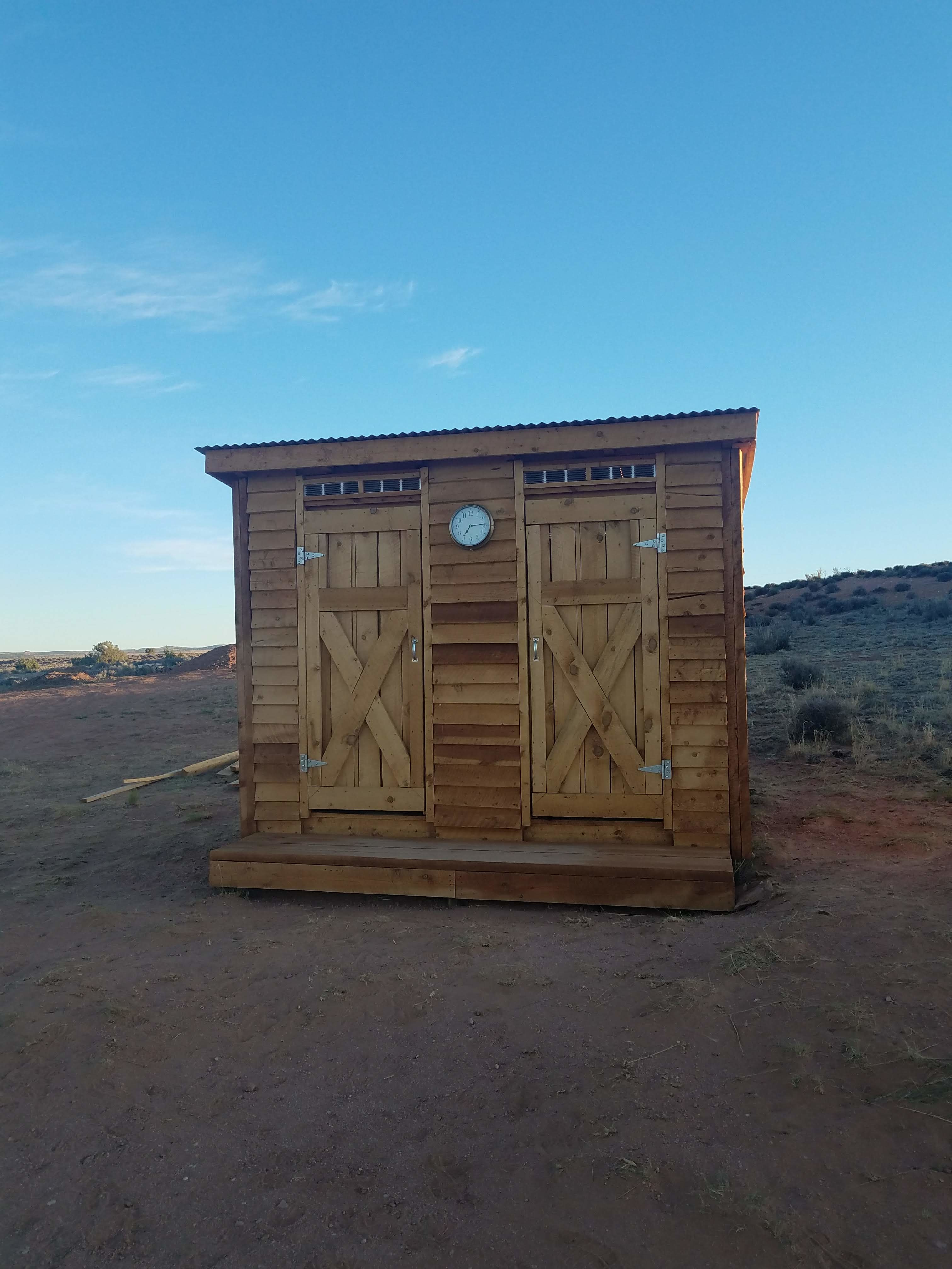 The outhouses were very clean, and a local clock was very helpful. 