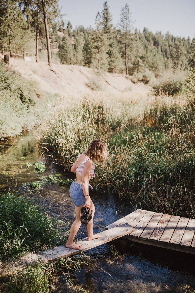 The lower dock over the swimming hole.