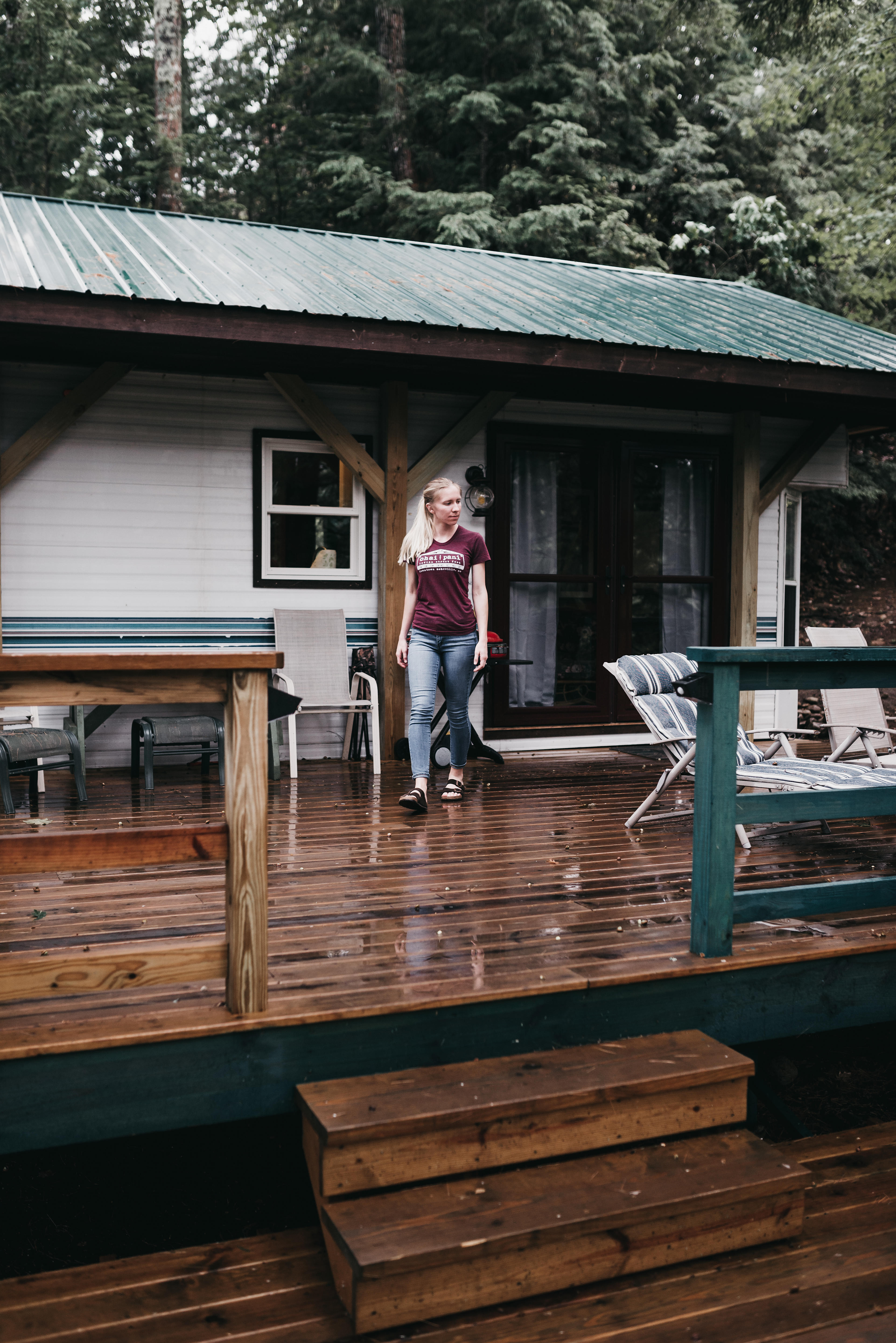 Big porch with plenty of space for you and your friends to grill out and have a grand ole time and stuff.