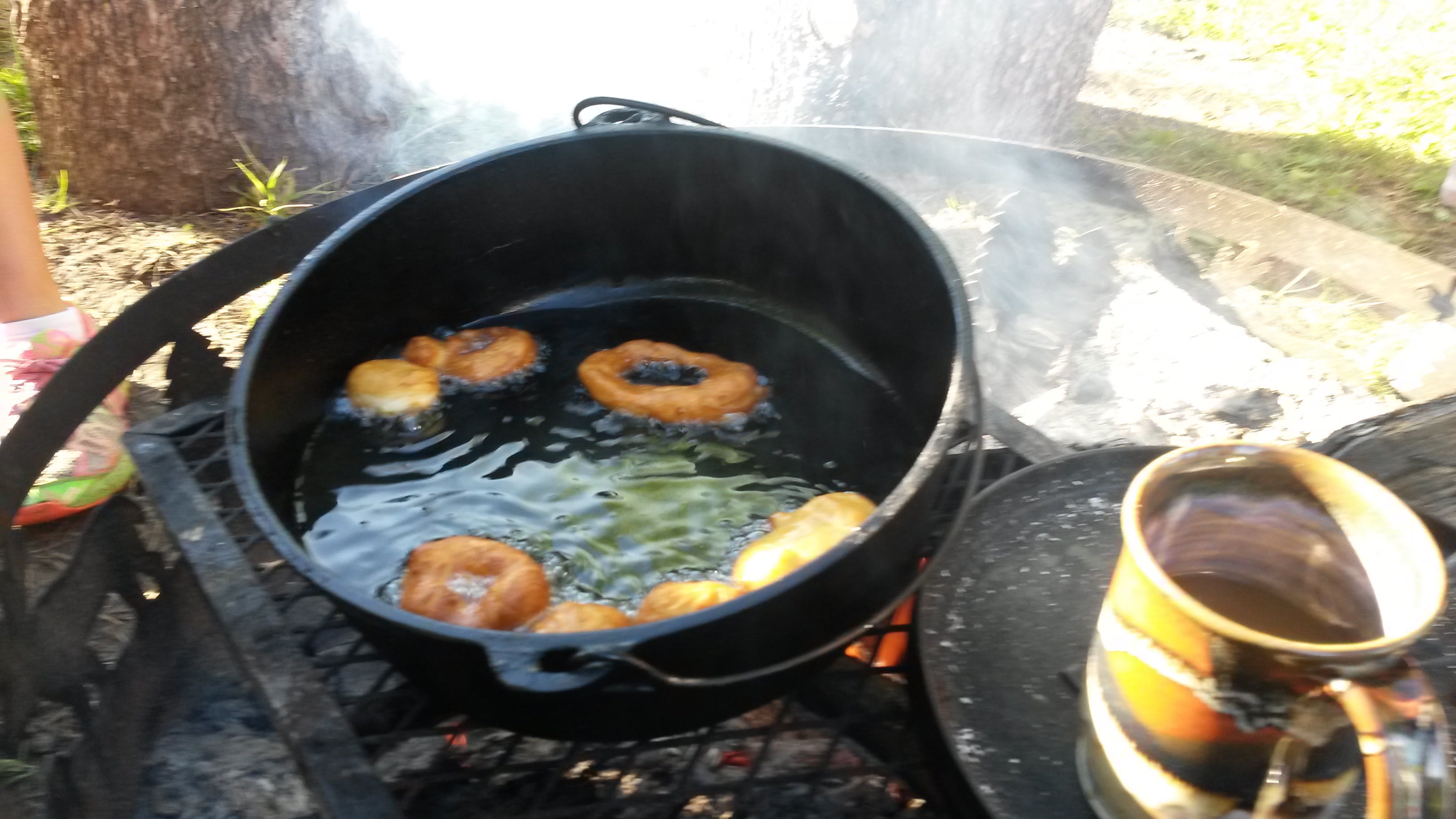 Dutch ovens are provided for those who want to try their had at camp cooking. 