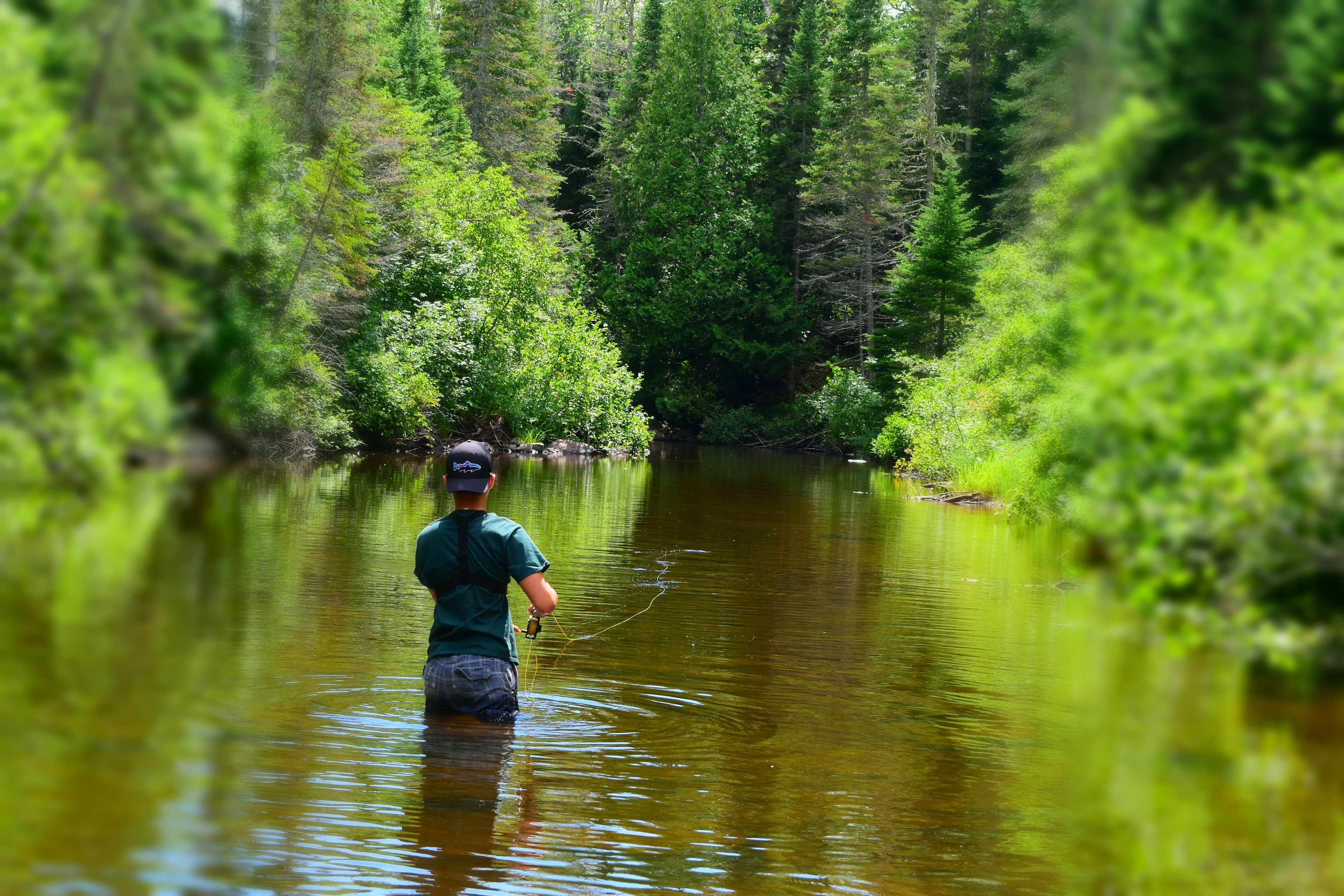 Flyfishing one of the countless rivers and streams. 