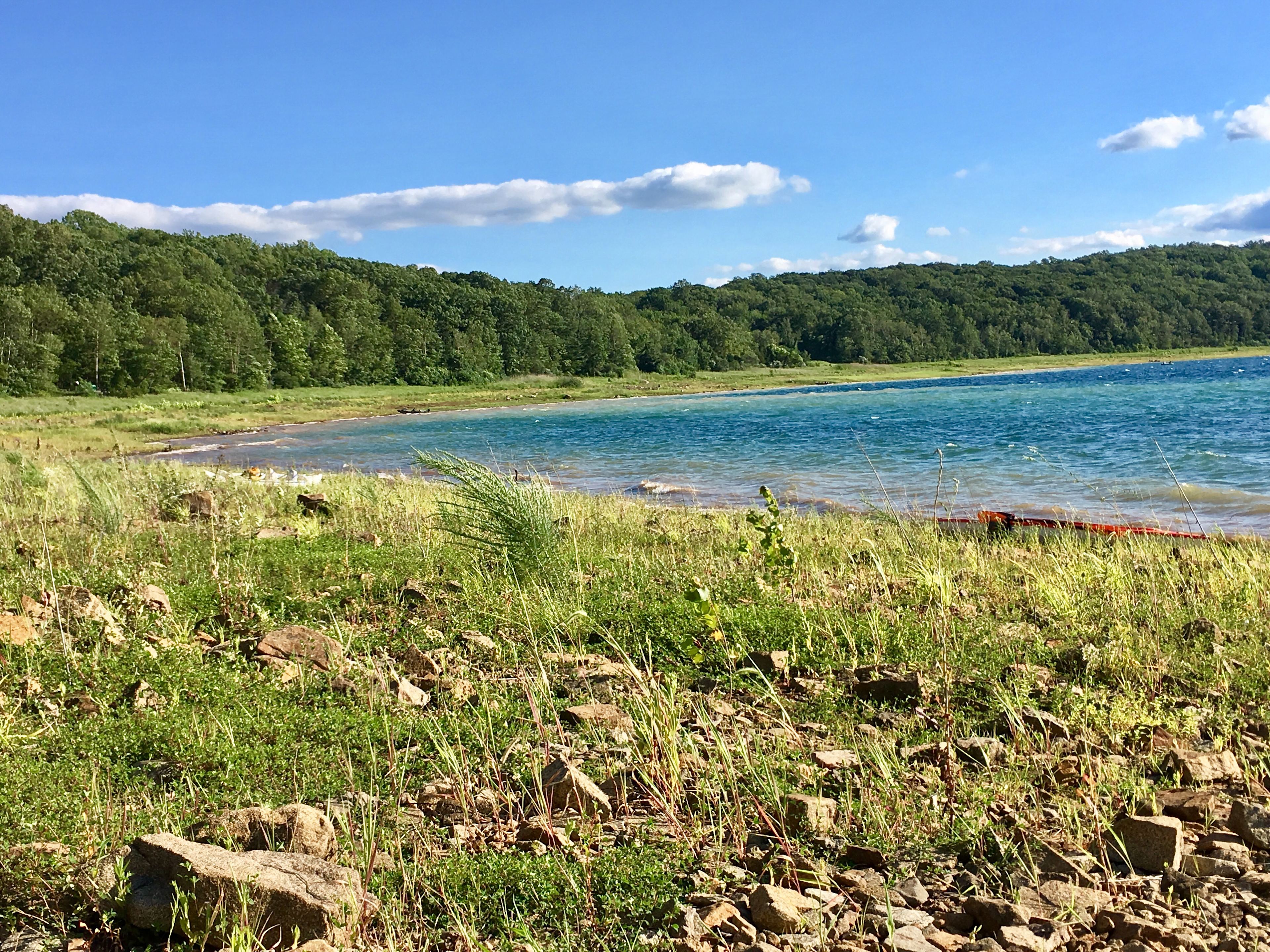 Looking towards the end of the reservoir, the furthest point from base camp