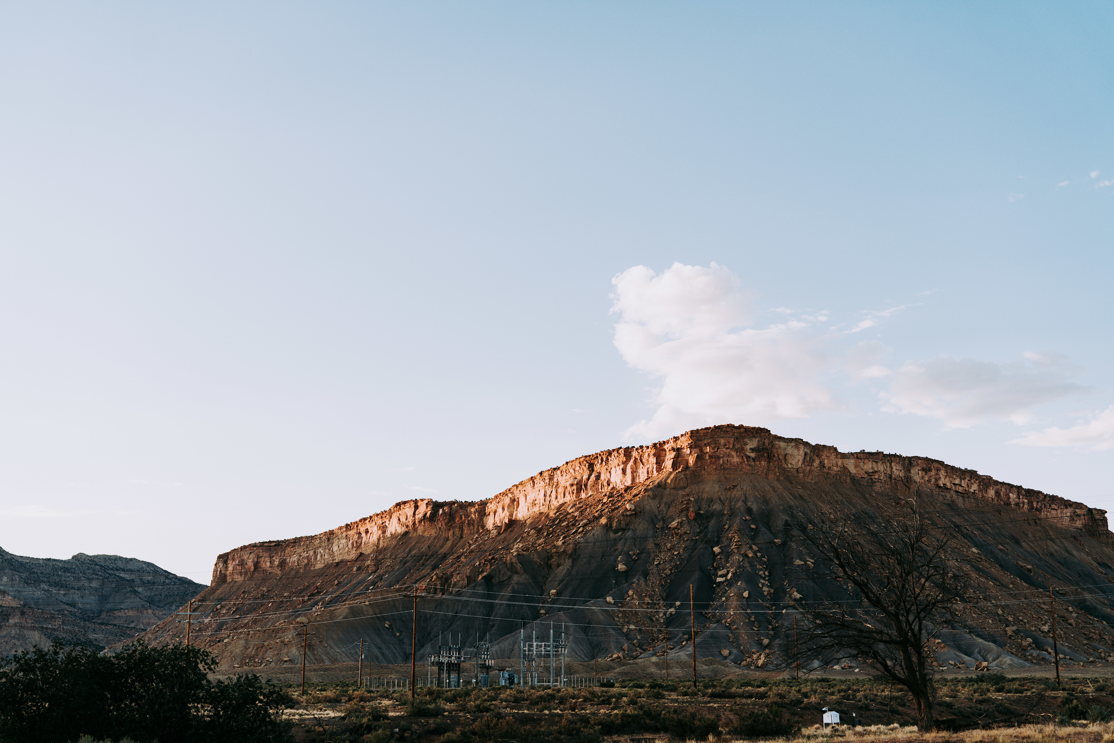 Sunset over the hills.