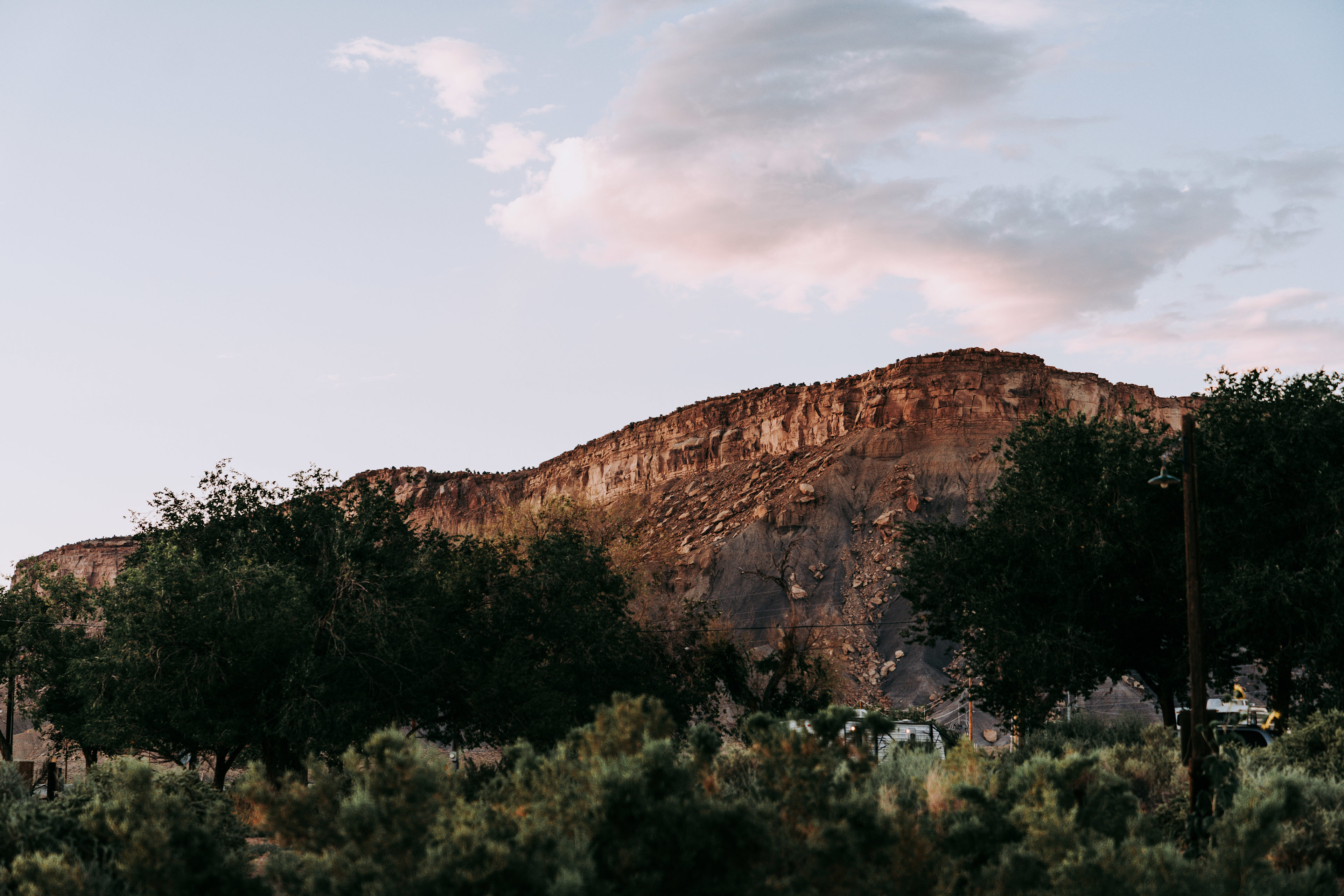 Sunset over the hills.