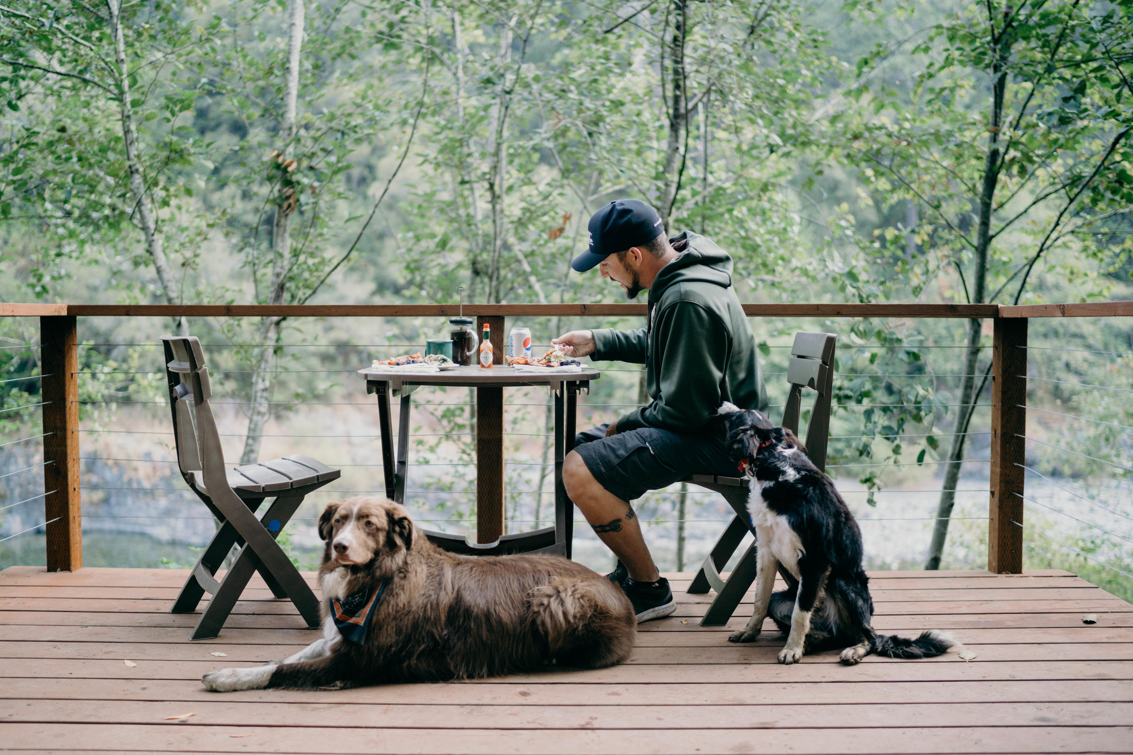 The deck is quite the spot to hang and have a yummy meal. 