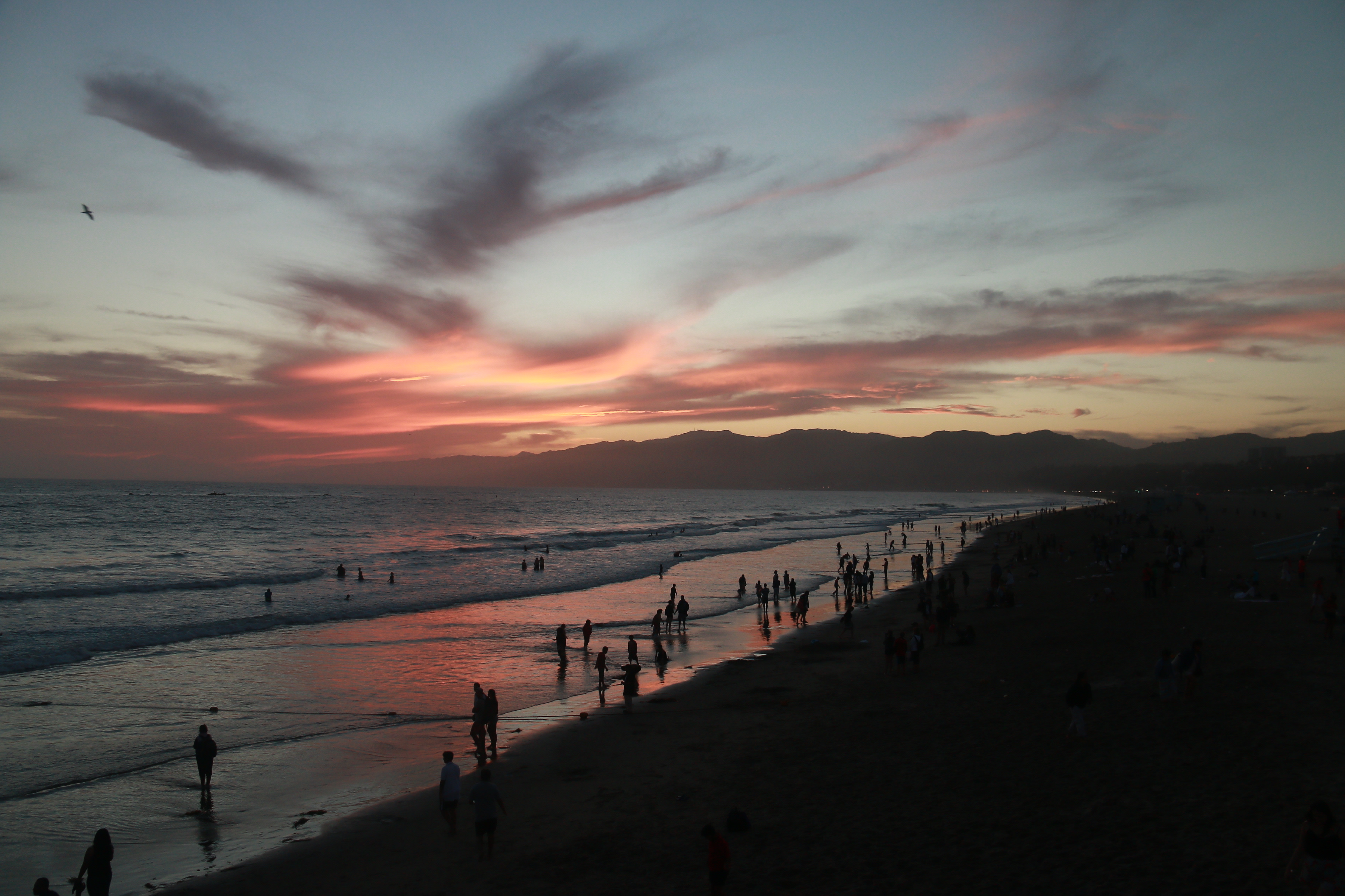 Sunset on the beach adjacent to the campground (Malibu)