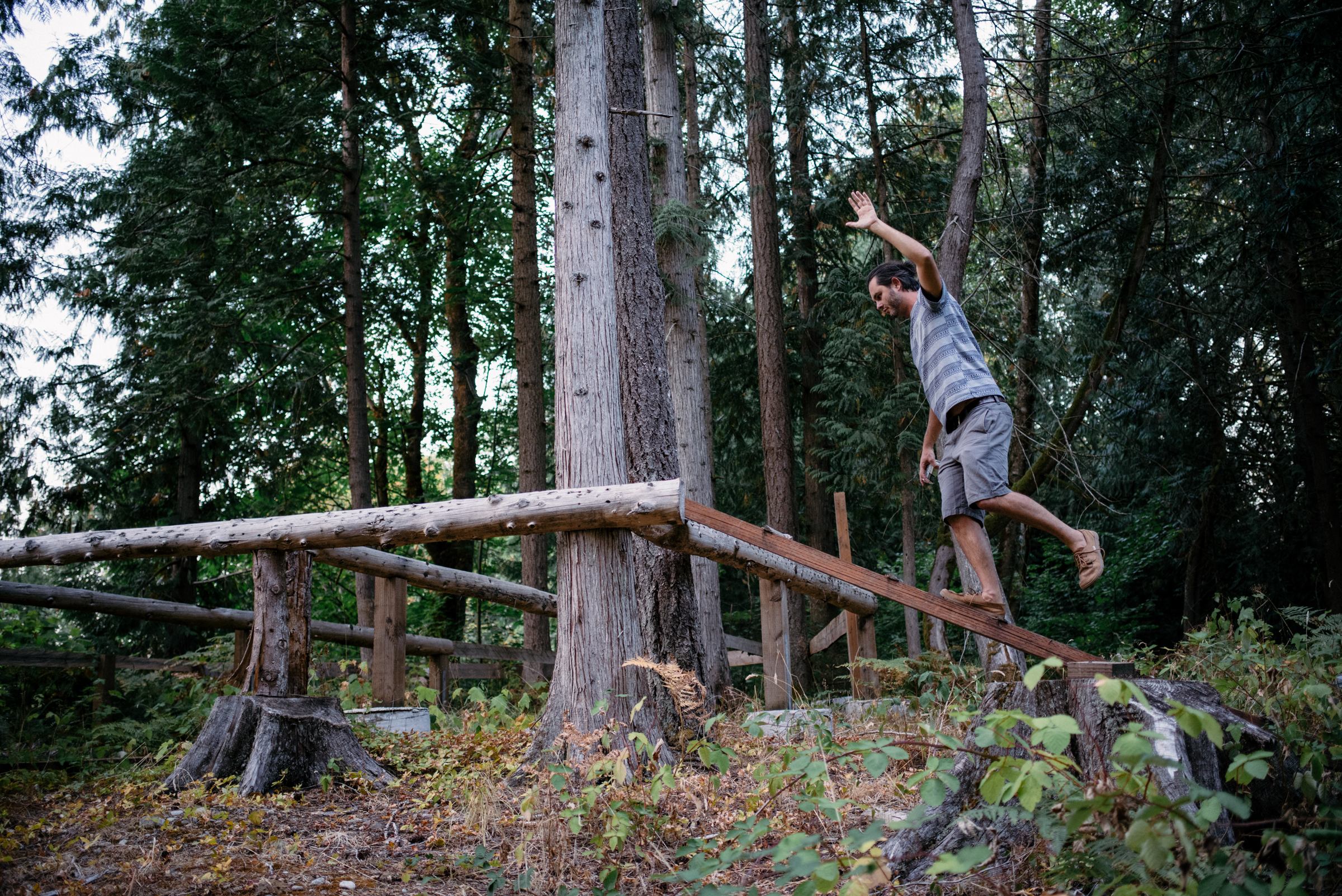 One of the sites for a future log cabin/tree house. (Clearly I'm a trained professional, standing on things is at your own risk)