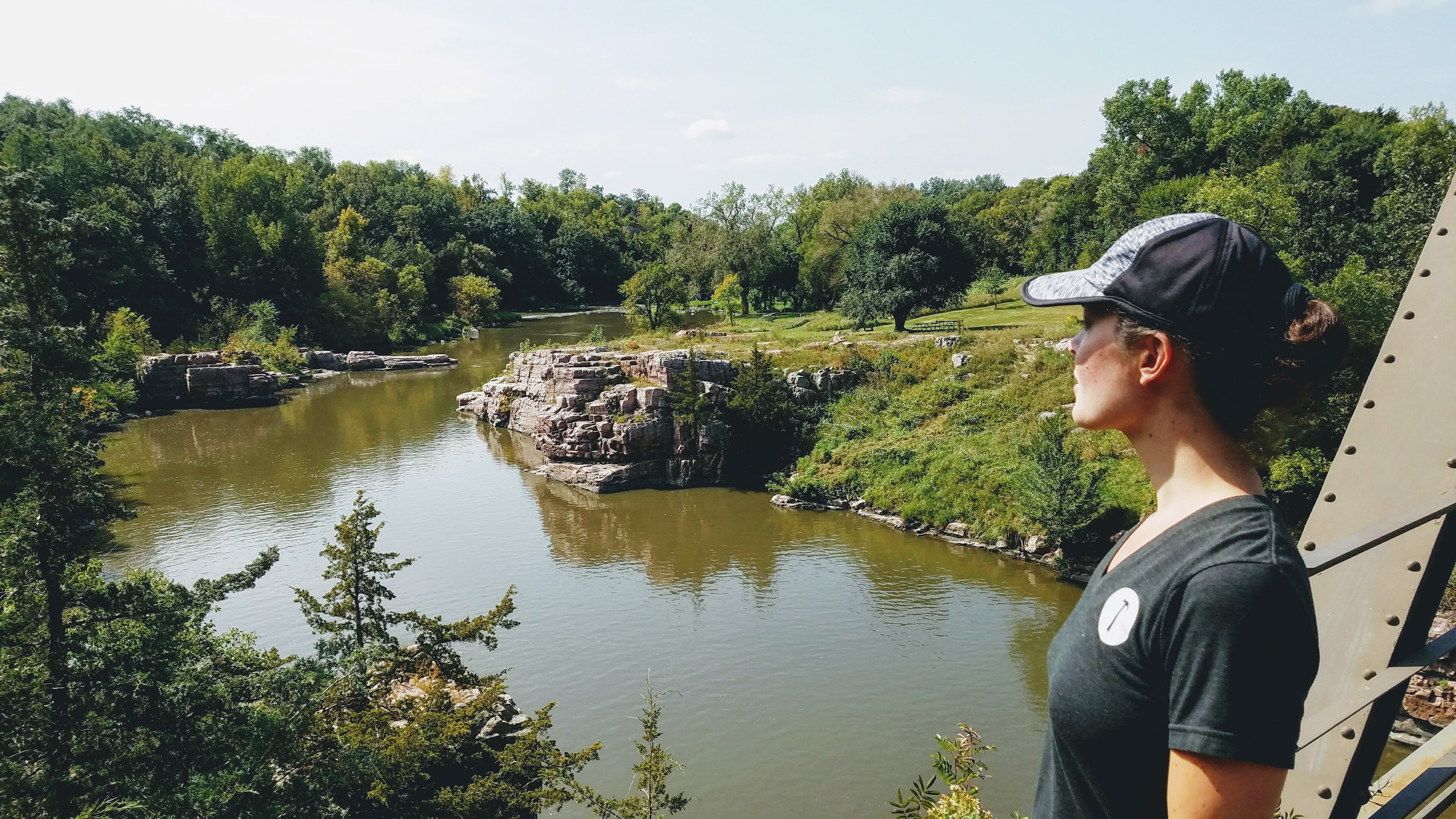 The state park hosts a nice trail system. This is one of the trails that goes over a historical bridge.