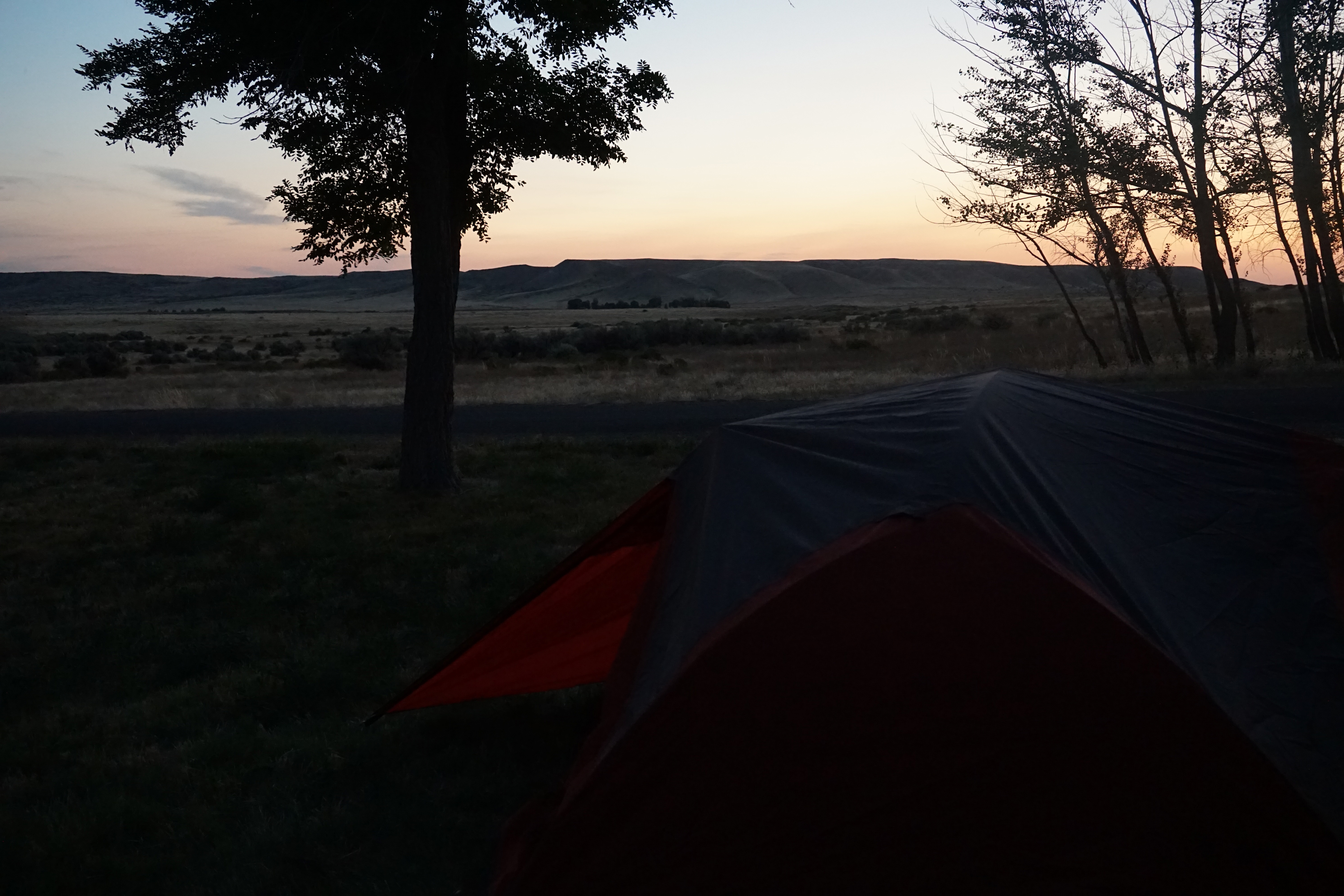 Tent close to sunset