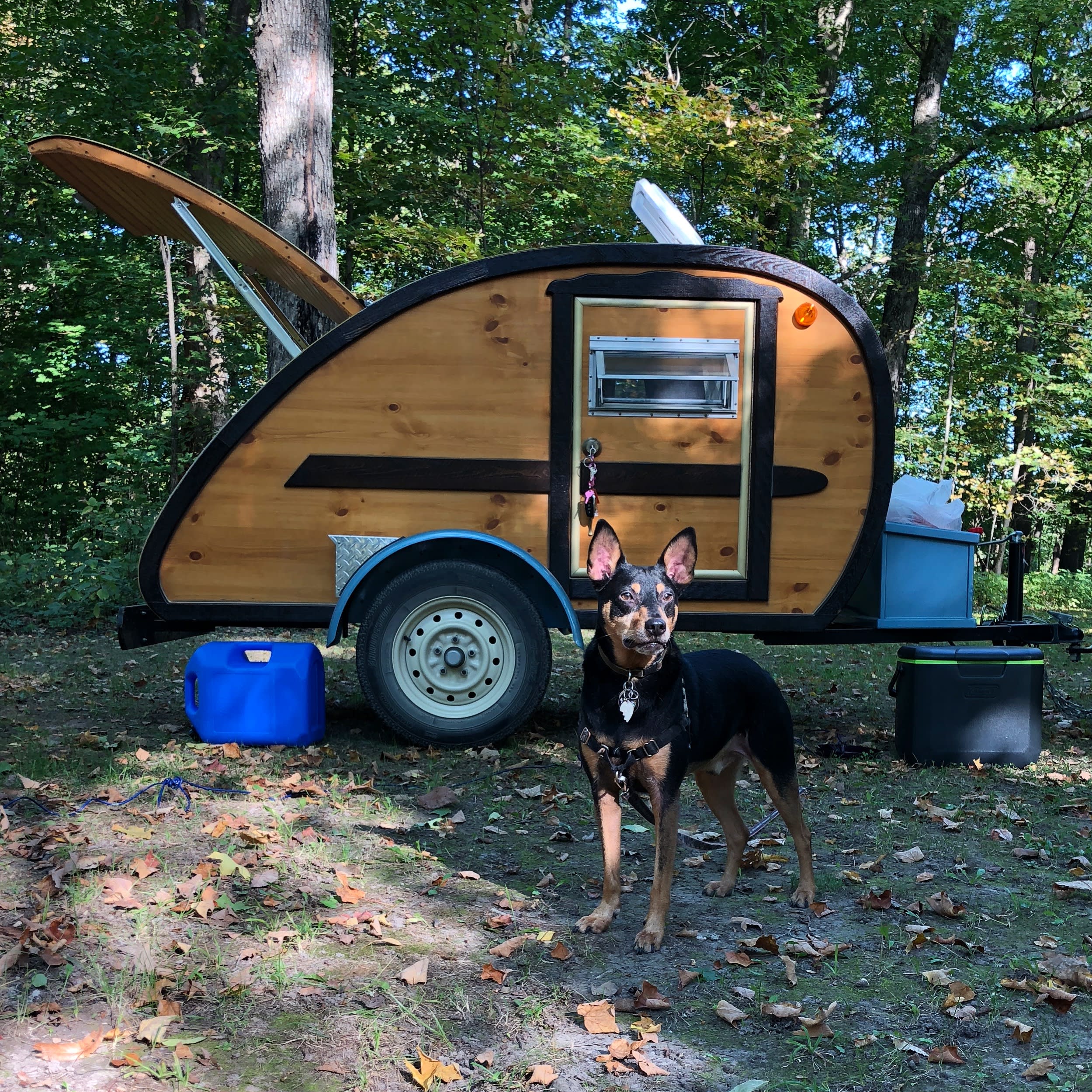 Easy to pull the tiny trailer onto the land! 