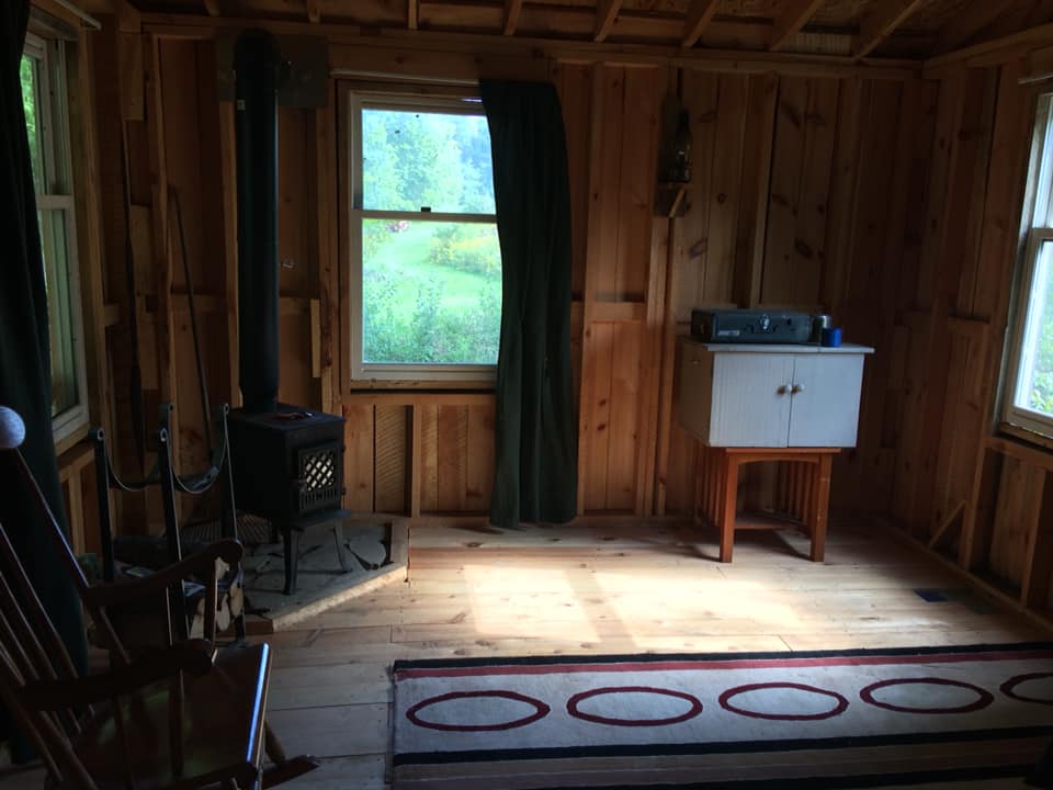 It may look small but it is perfect for two people. Lovely cabin. 