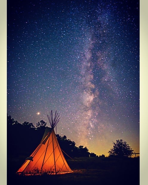Milky Way over the teepee at 1 am