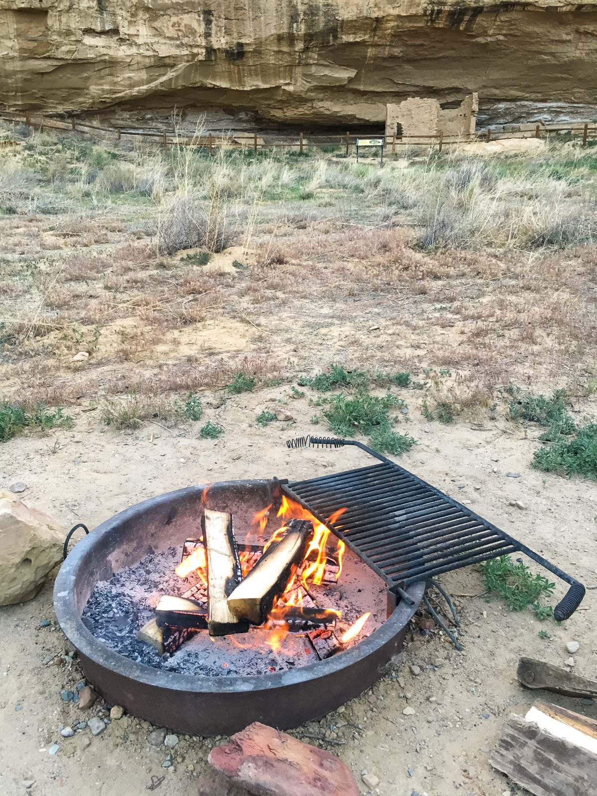 Cliff dwellings were situated directly behind our campsite.