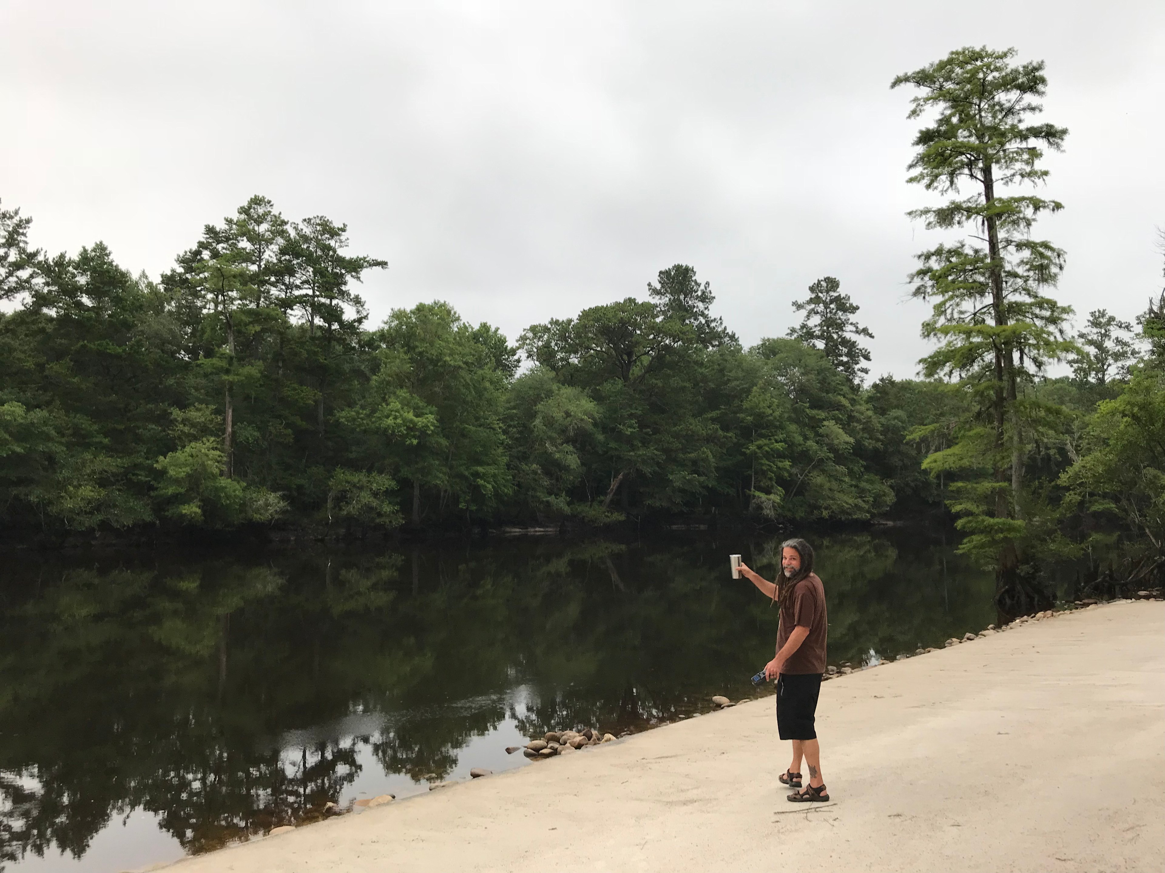A tiny beach walking distance from camp