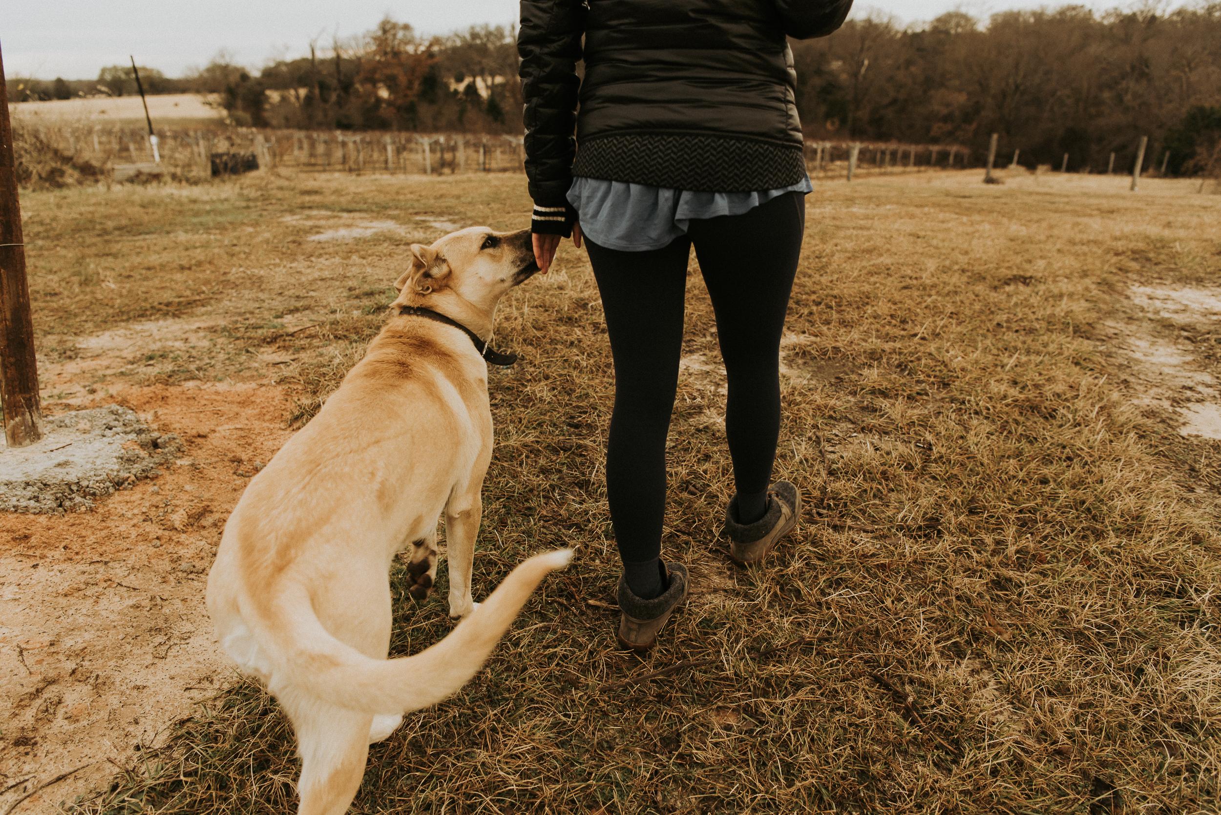 Exploring the property with the locals.