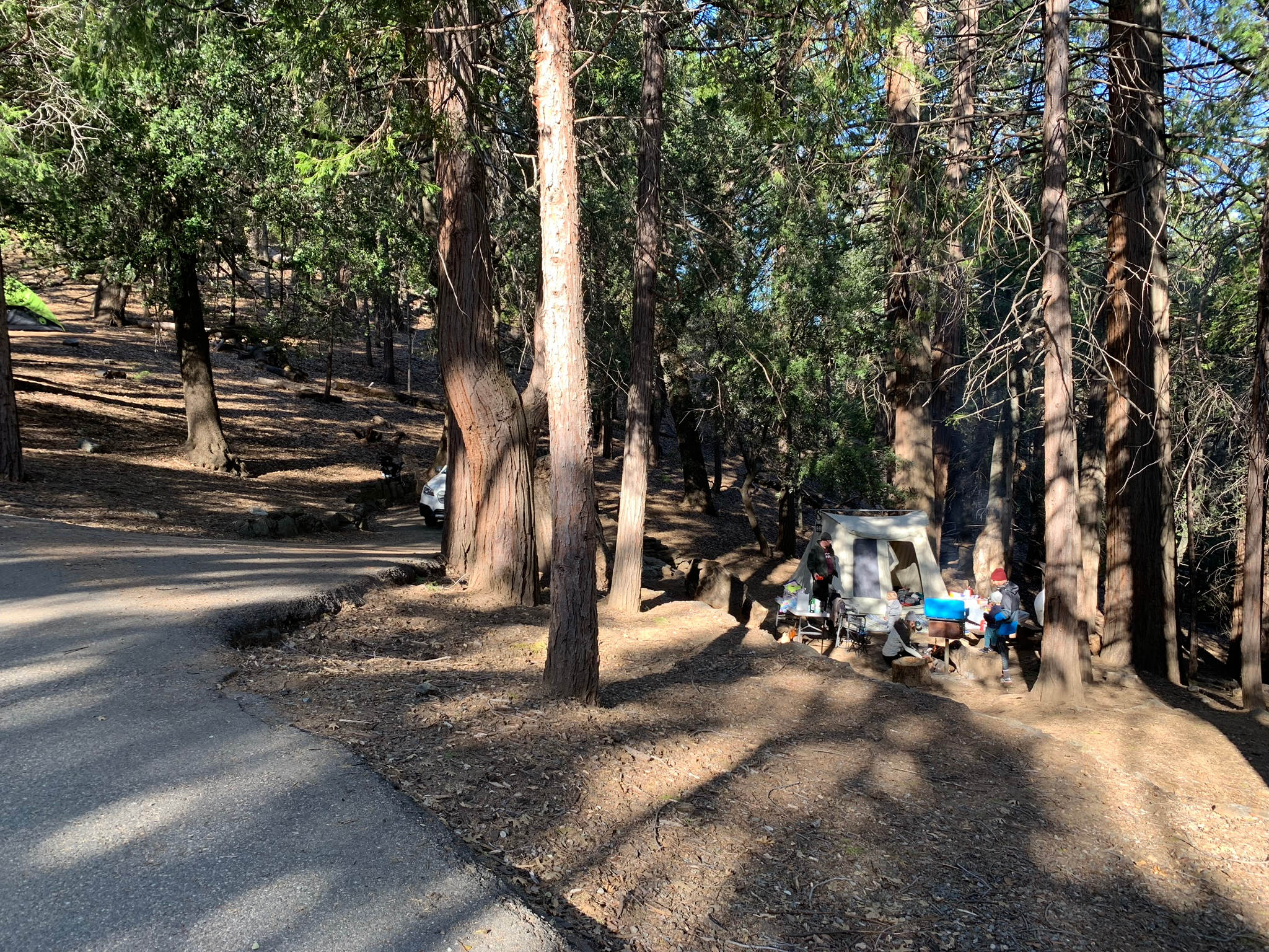 You can see how our site (#3) was much lower than the car, also on the slope of the mountain. 