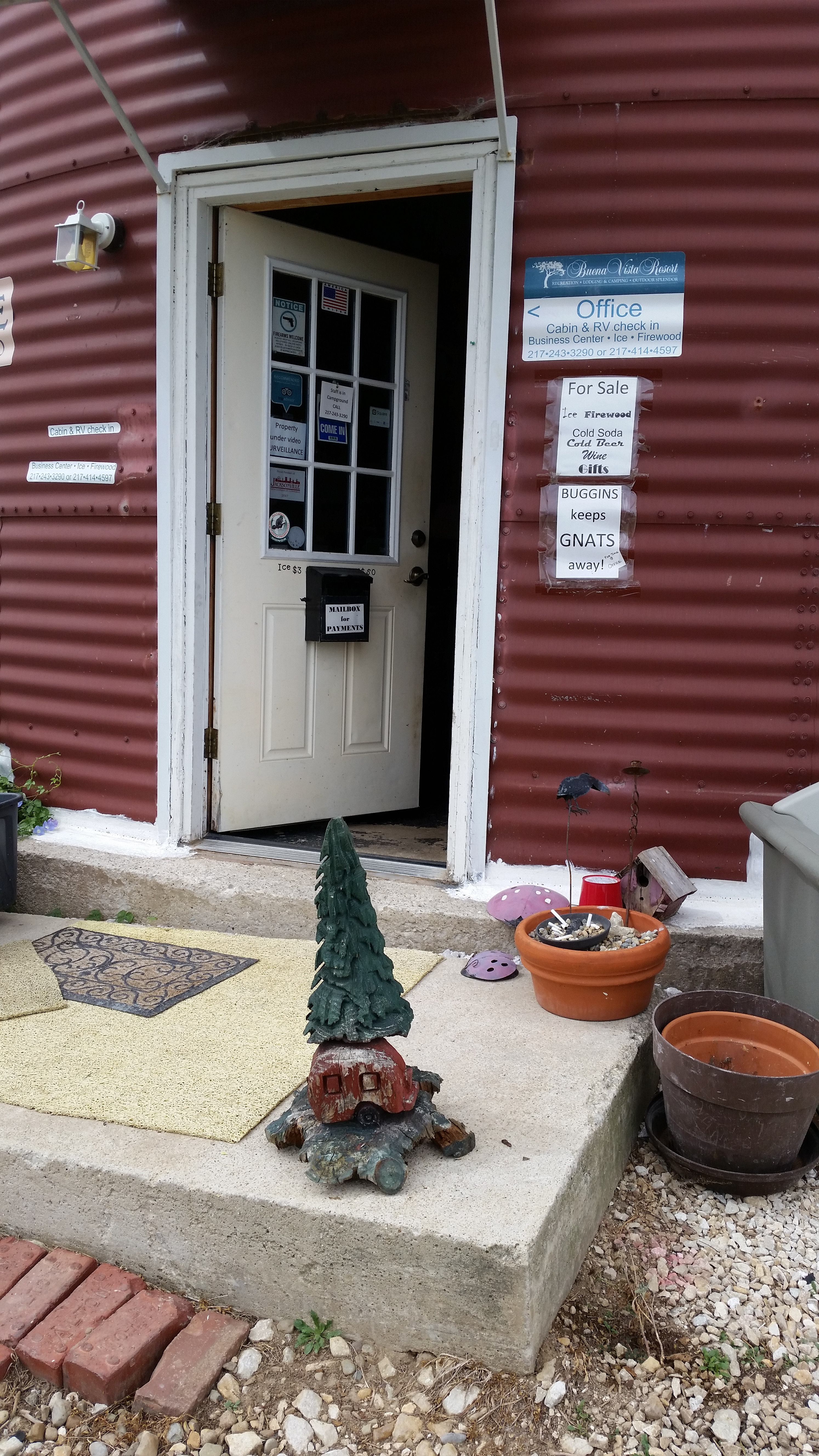 Check in at the grain bin office