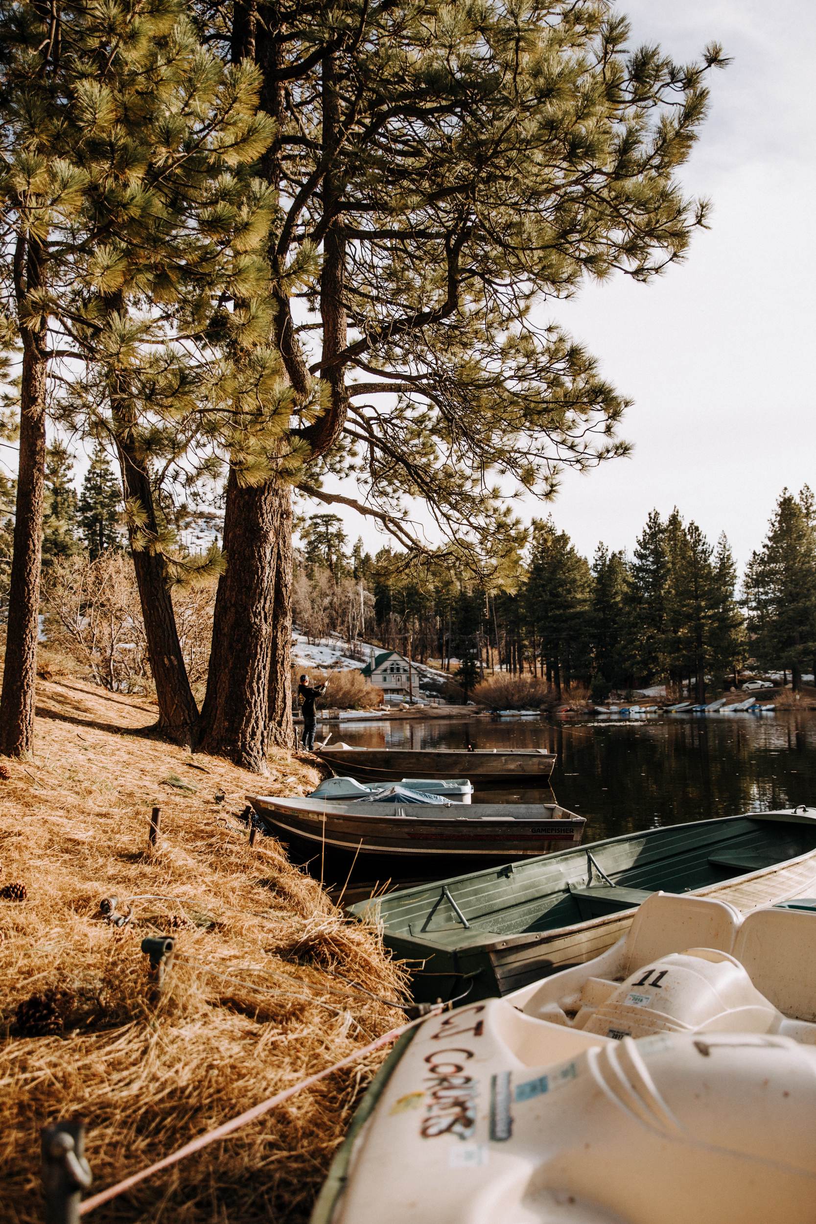 Neighbors fishing in Green Valley Lake.