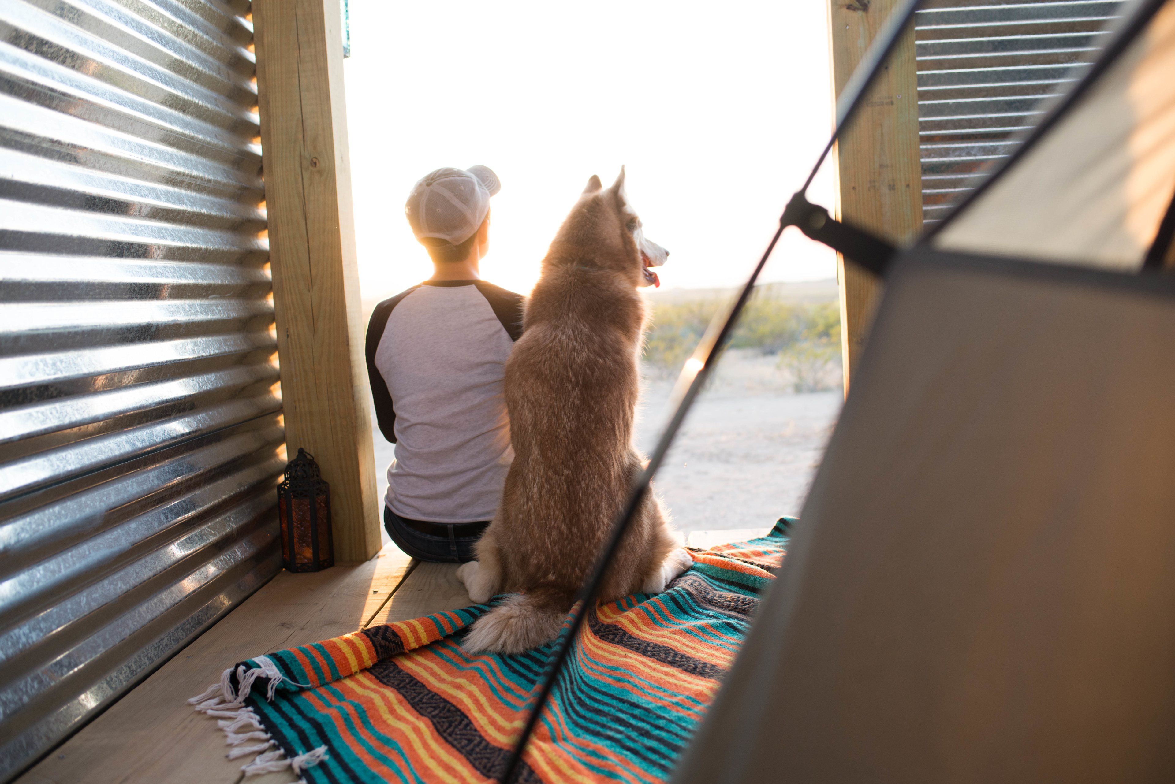 The shelter is the perfect place to watch the sunset