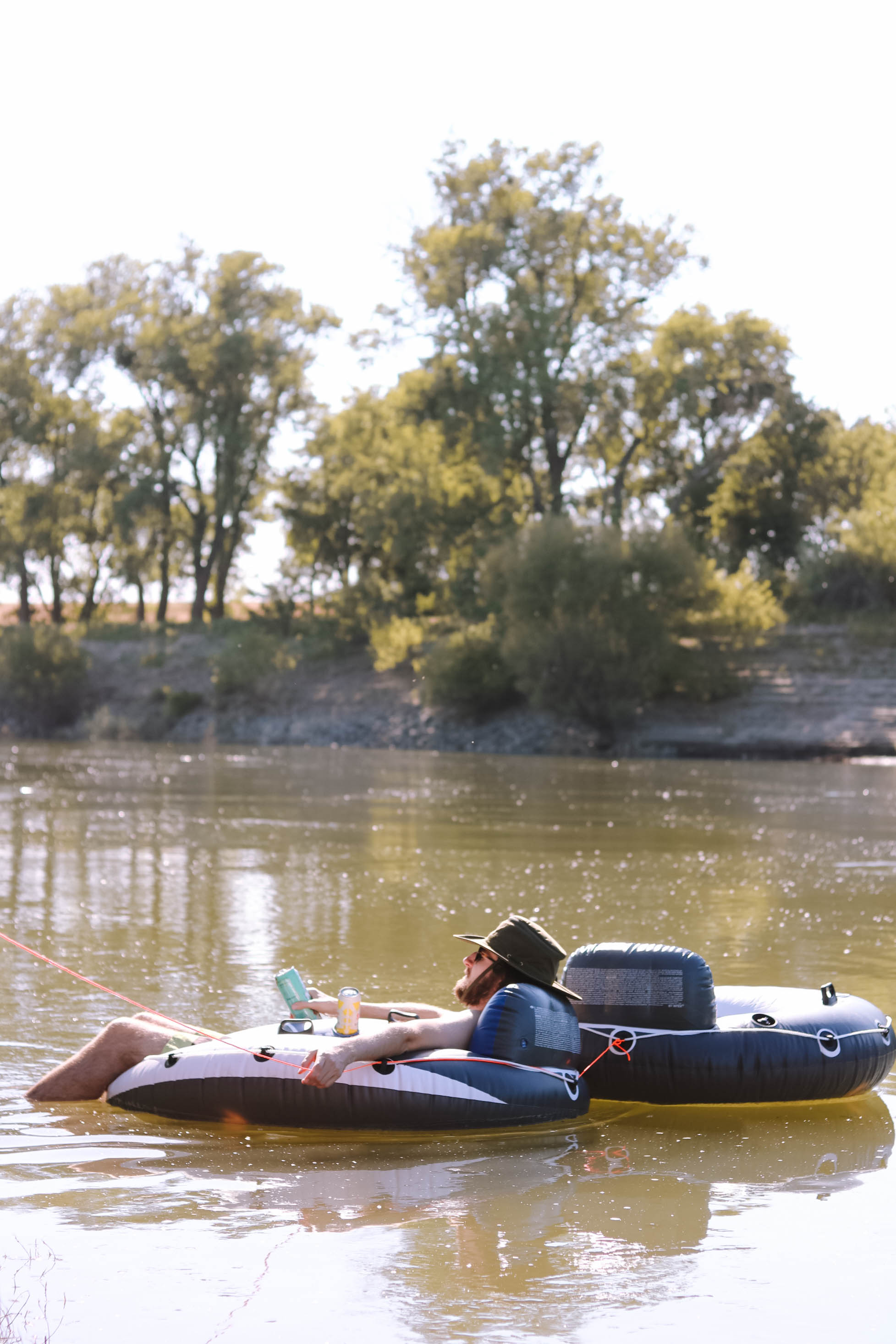 We tied off to a fallen tree on the river bank for a relaxing float