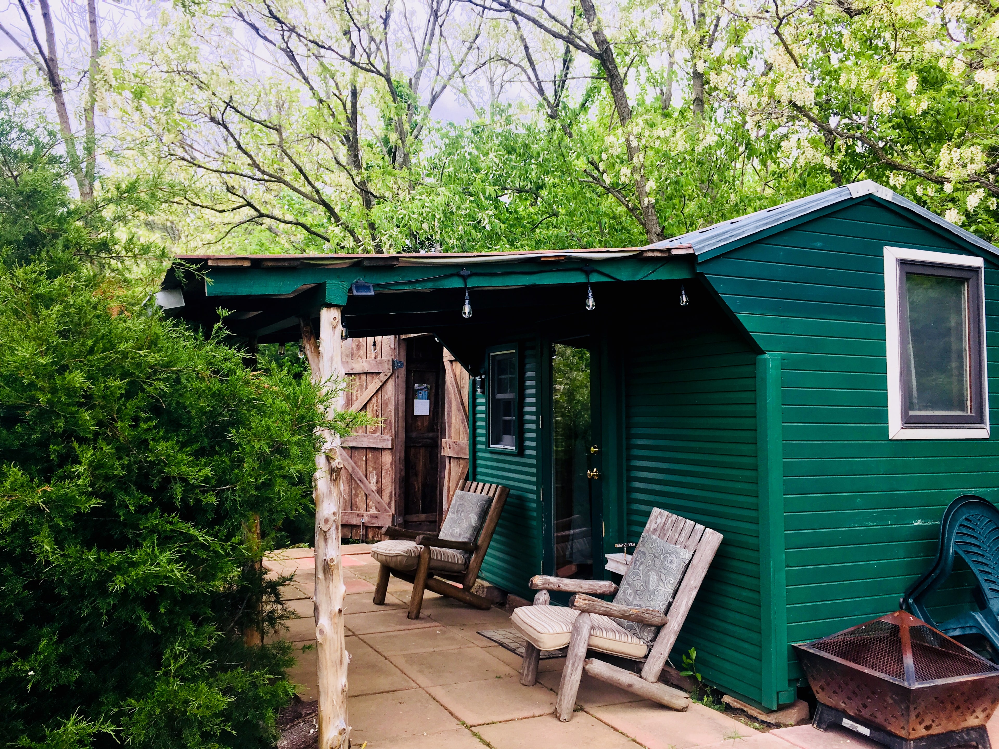 The Little Fern Cabin is completely off grid, with solar electricity and a rain catchment system.