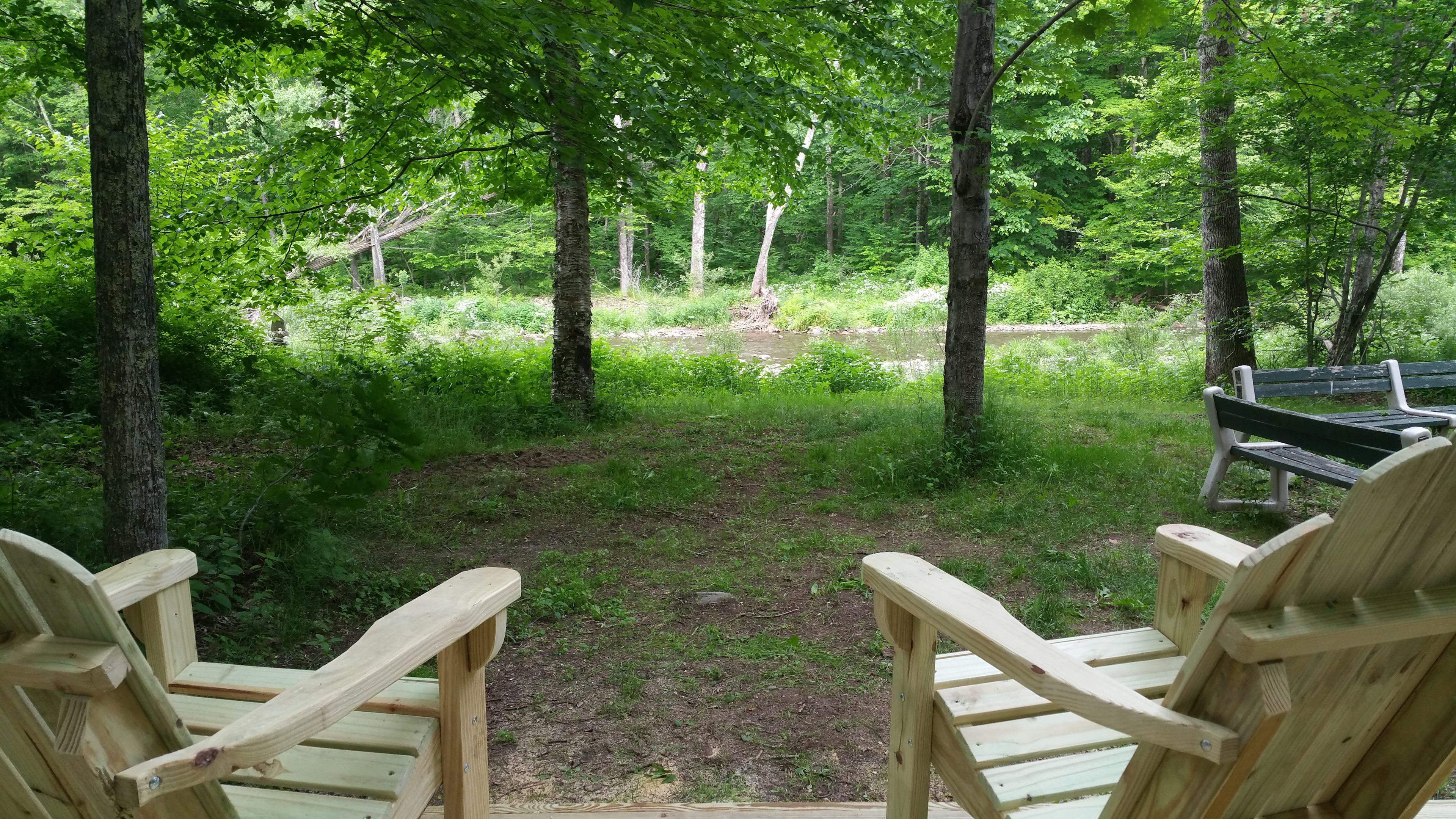 From tent deck
