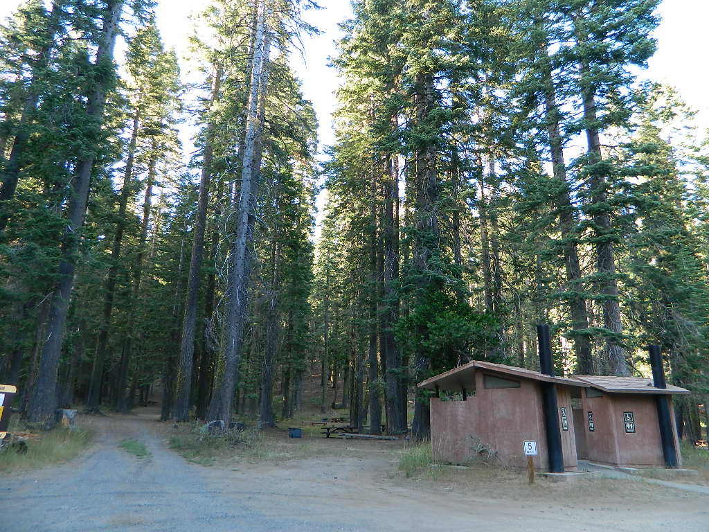 Bathrooms are located right up front, for easy stop if driving this highway