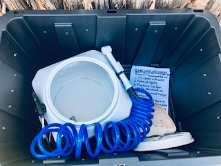 New! Big Kahuna portable shower! Enjoy using the world's best portable shower on the market at the RB1 Campsite.