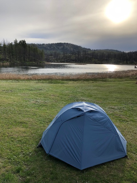 The soft grass and proximity to the lake makes for a beautiful camp experience.