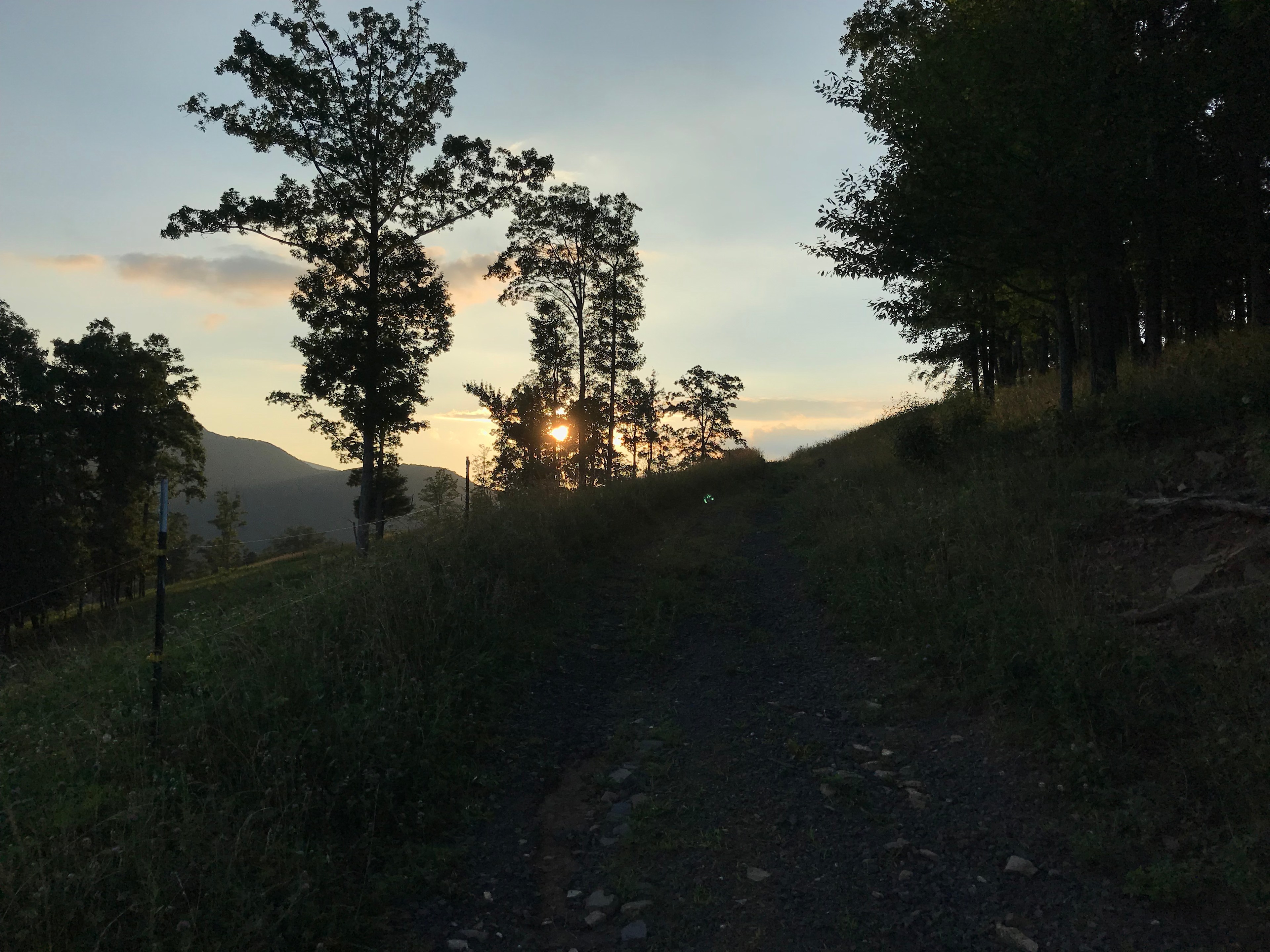 Gravel road up to top and camping spots